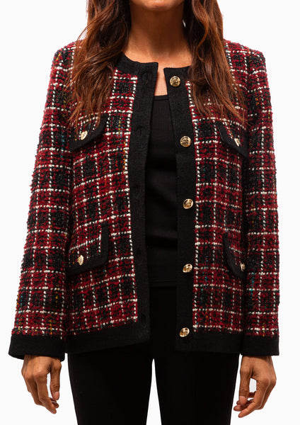 ANINE BING Lydia Jacket Cherry Plaid DIANI