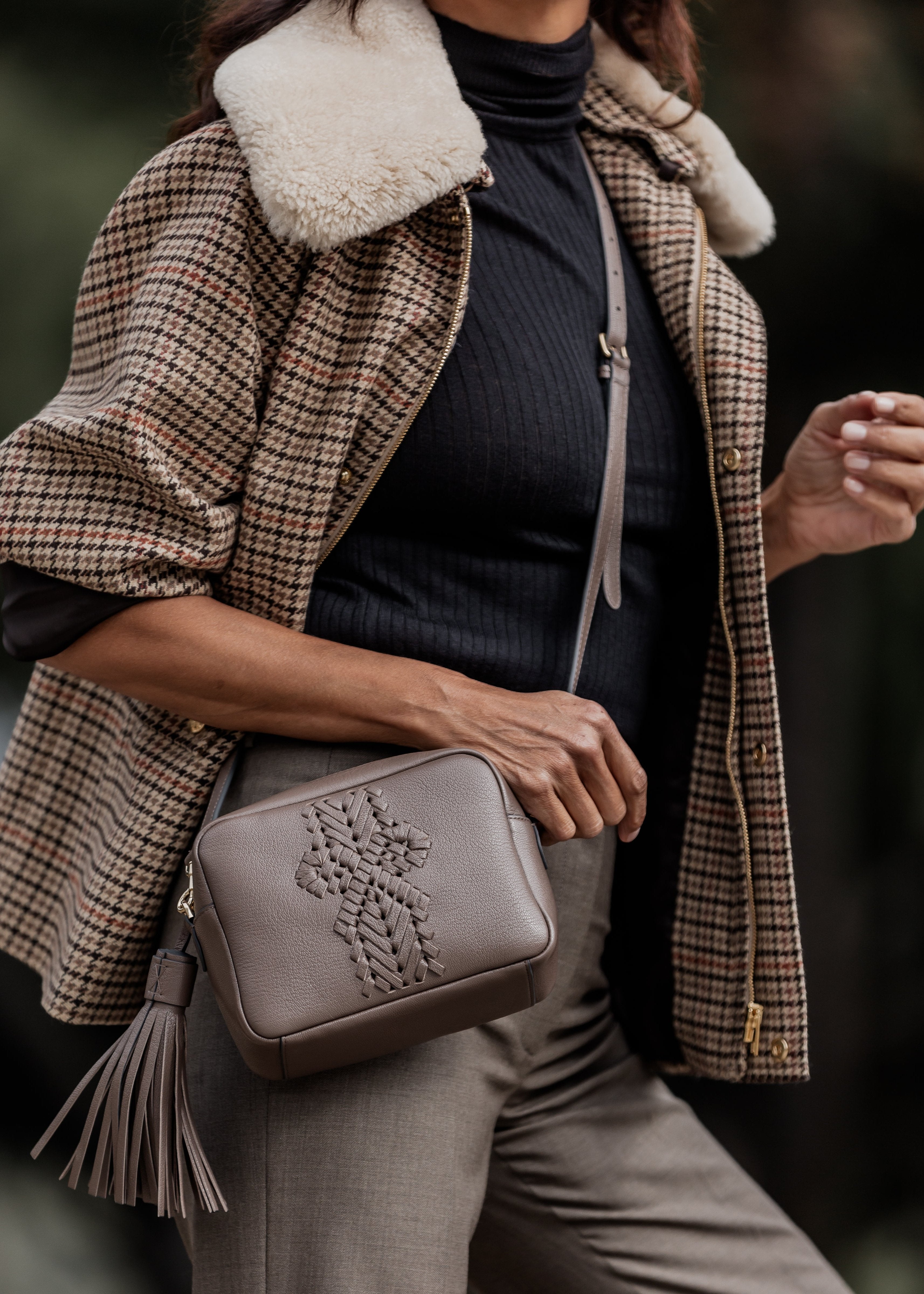 The Neeson Tassel Crossbody | Pebble