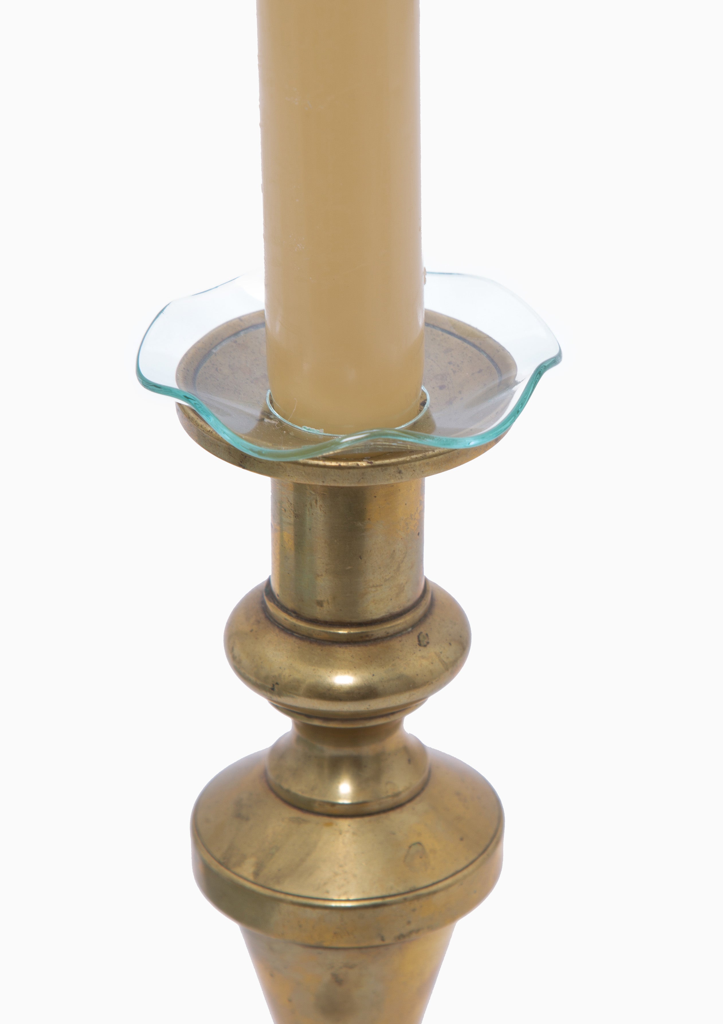 Bobeche Glass Wax Catcher | Wavy Round