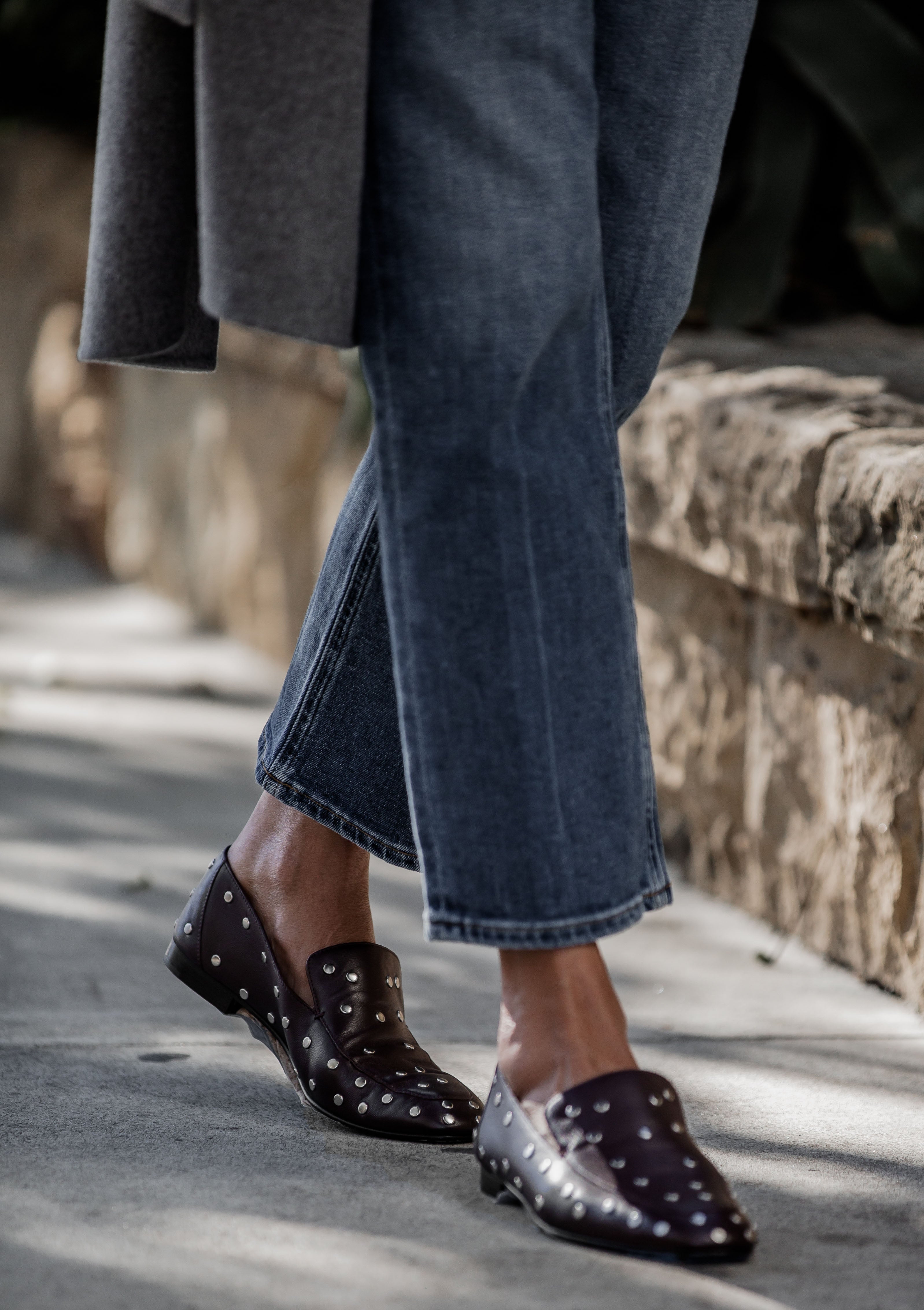 Studded Soft Loafer | Bordeaux Leather