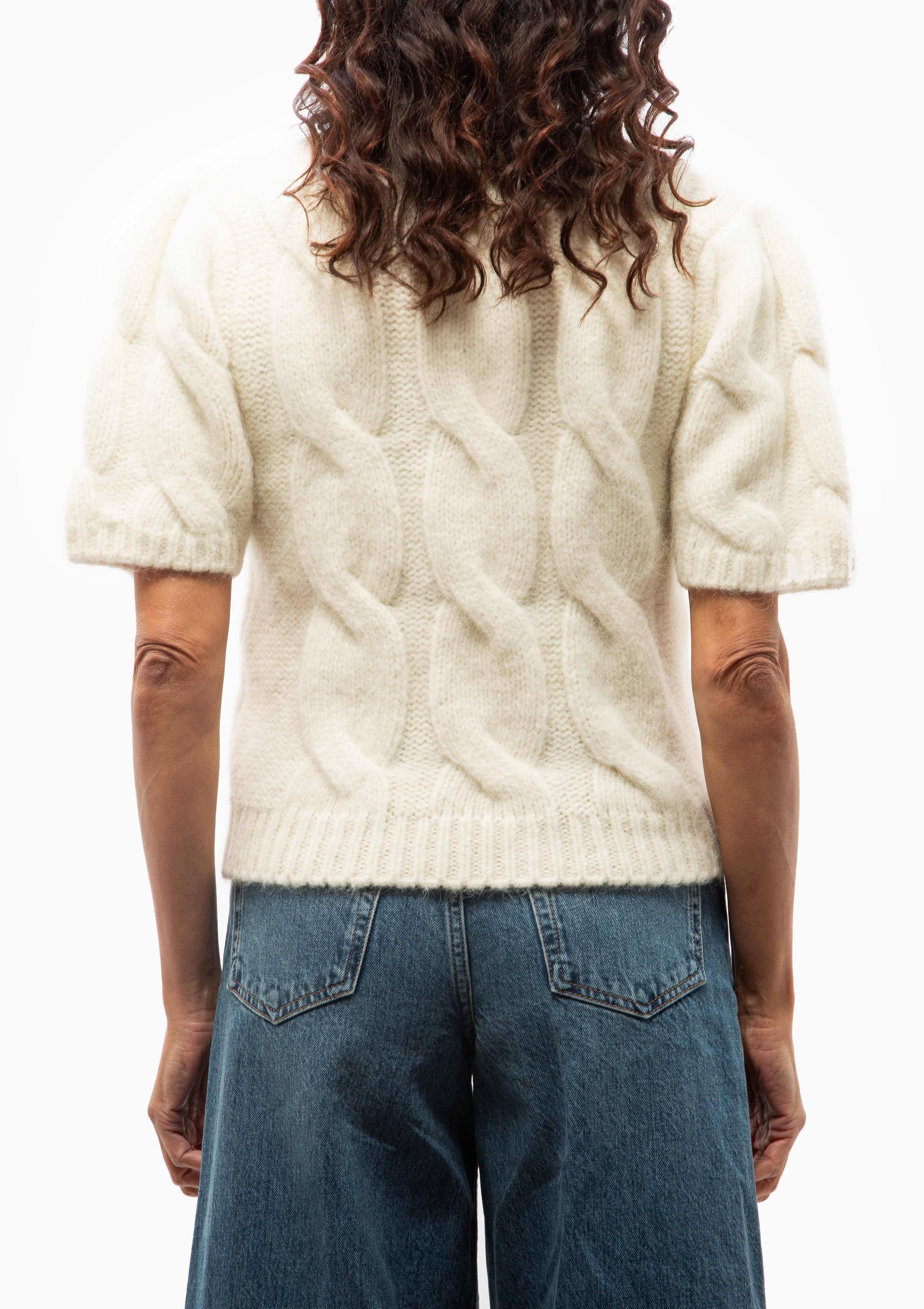 Brittany Sweater | Ivory Cable Stitch