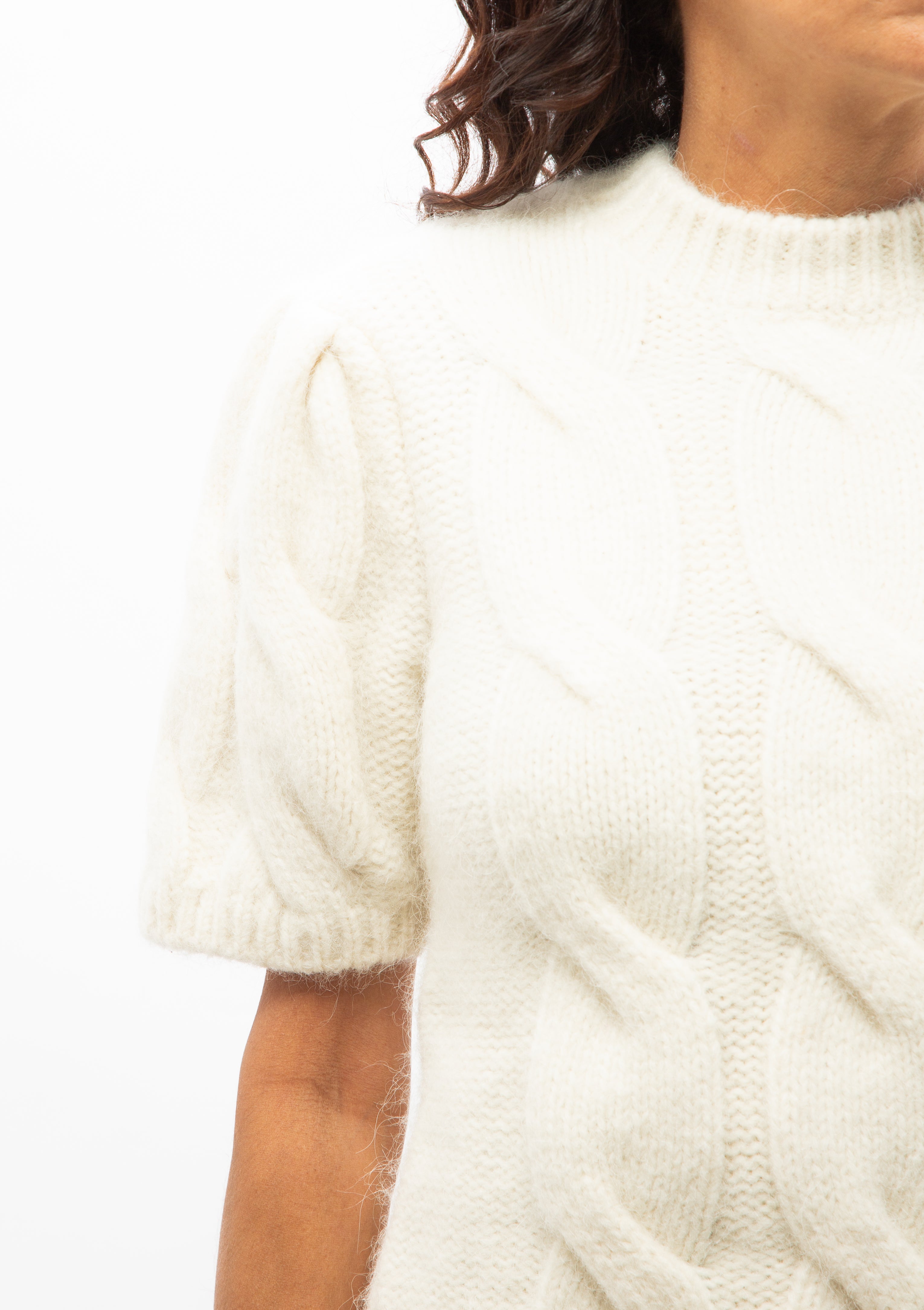 Brittany Sweater | Ivory Cable Stitch