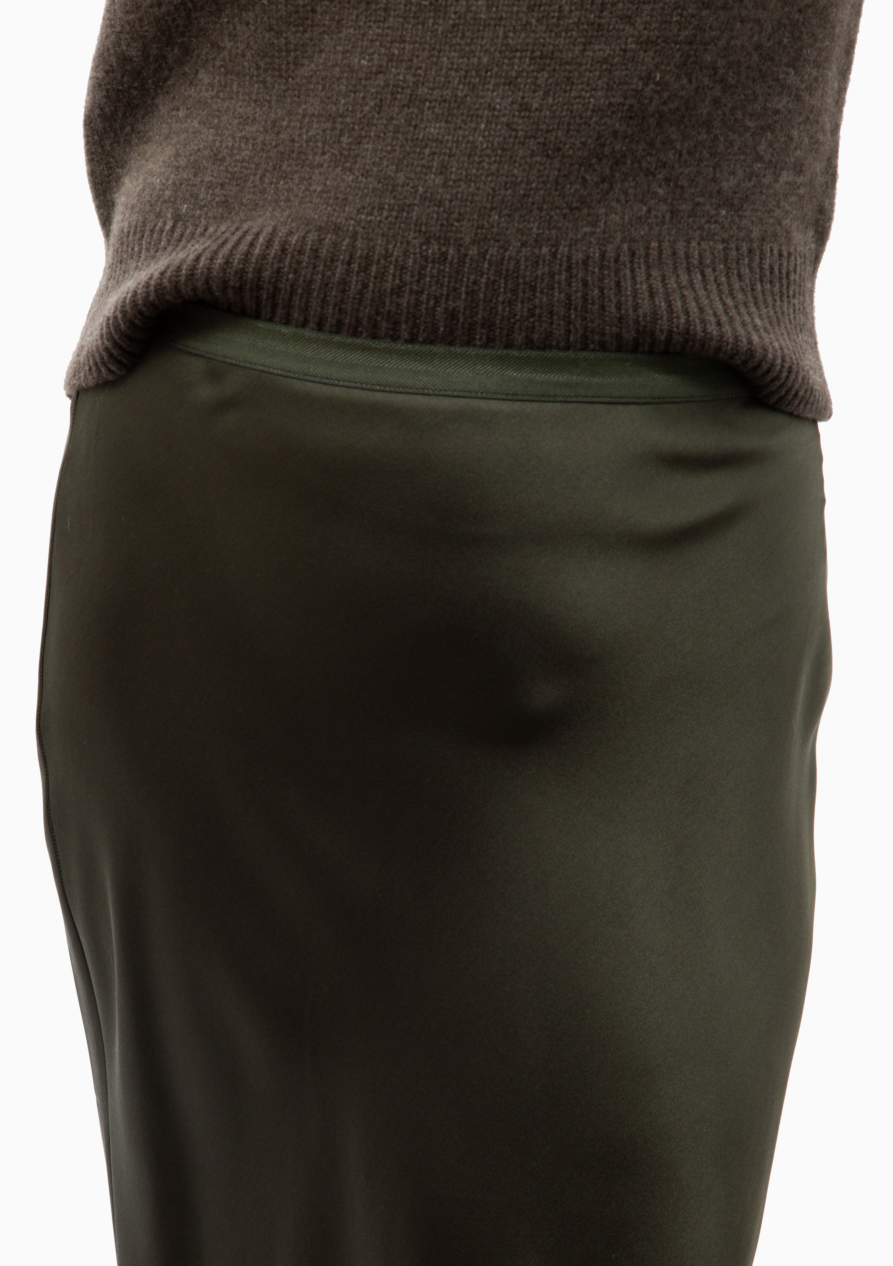 Bar Silk Skirt | Dark Olive