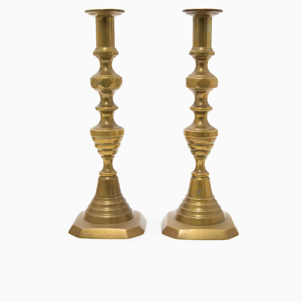 Antique Brass Beehive Candlesticks Pair, 12 – DIANI