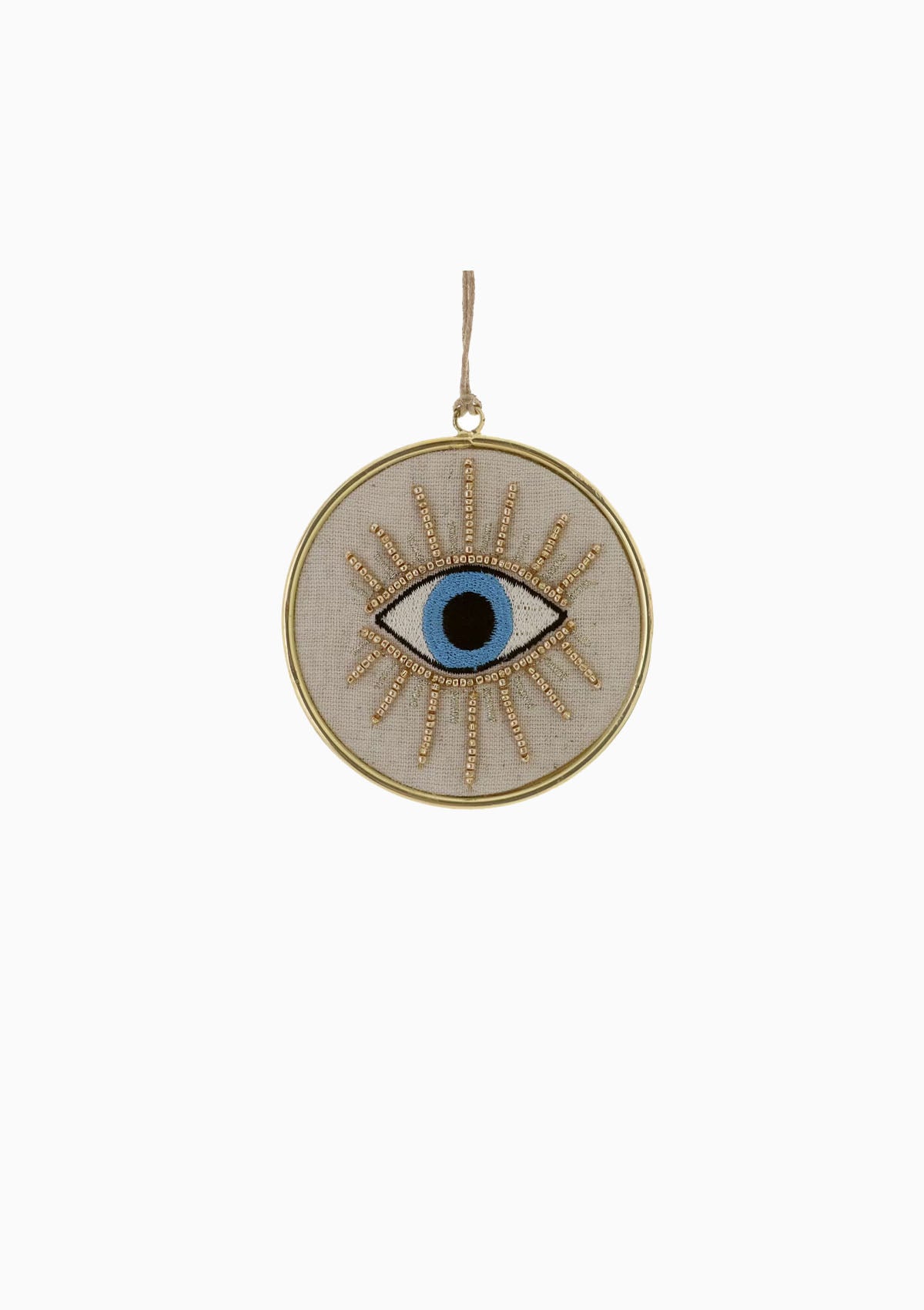 Beaded Embroidery Eye Ornament | Yellow Gold