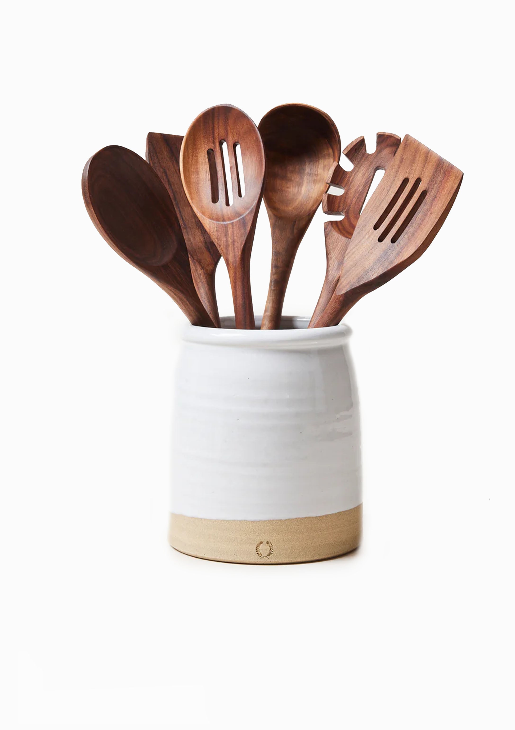 Beehive Crock & Essential Kitchen Utensils Set | Walnut