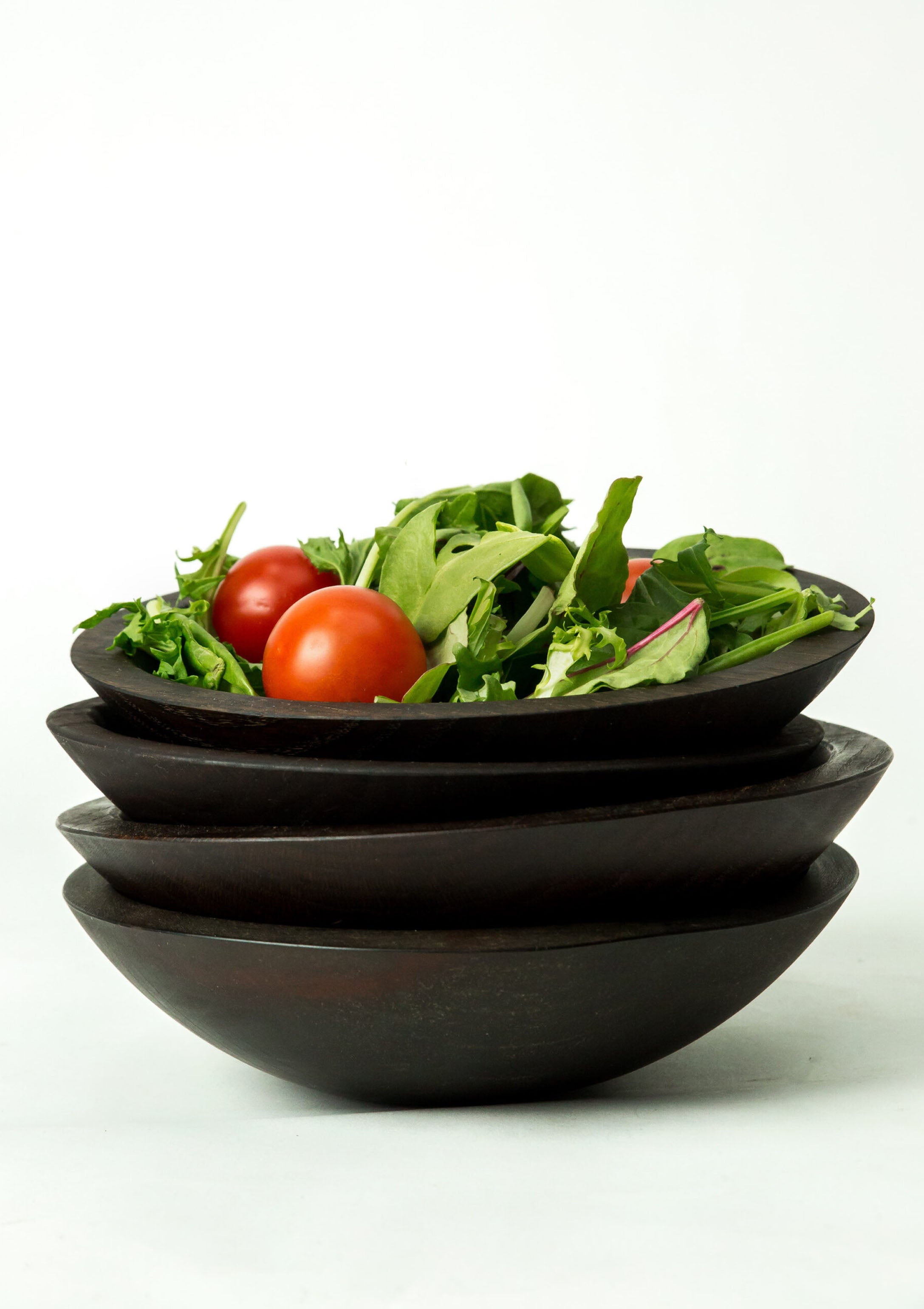 Black Ebonized Round Bowl | 15"