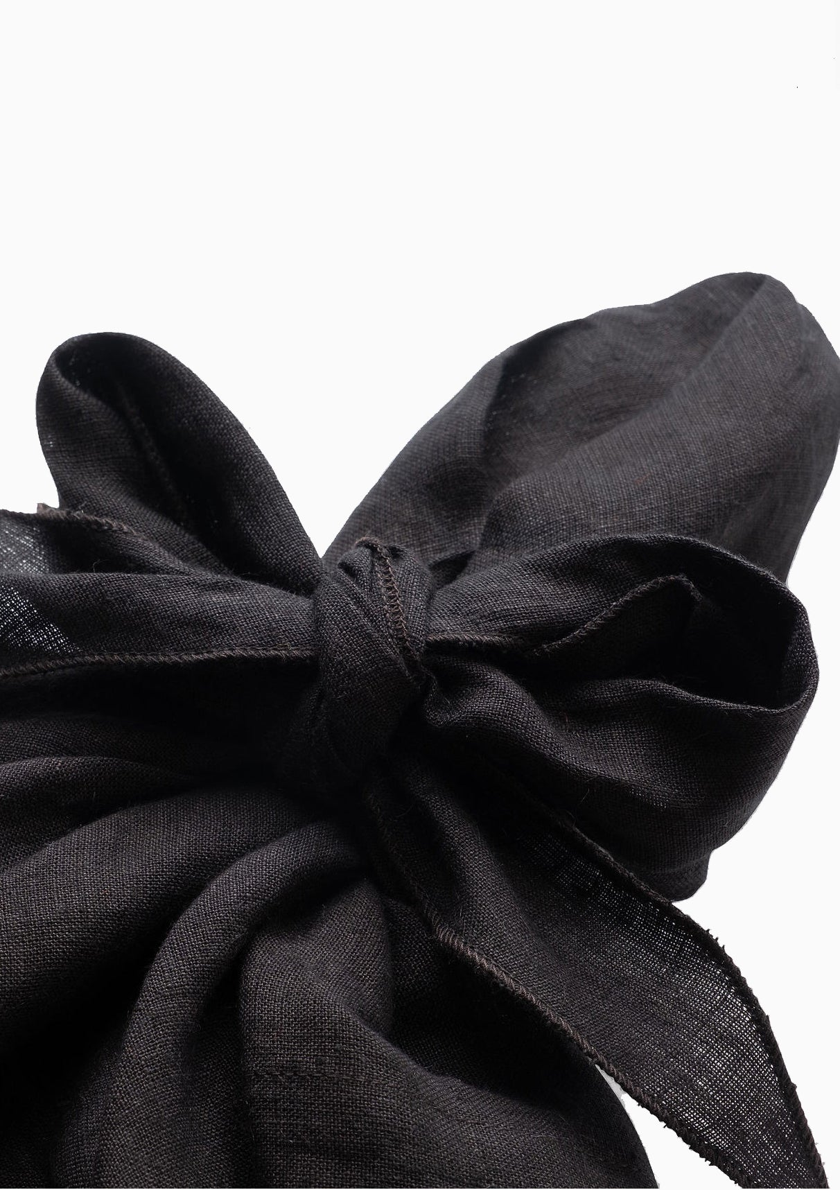 Bow Linen Napkin | Black, Set Of 2