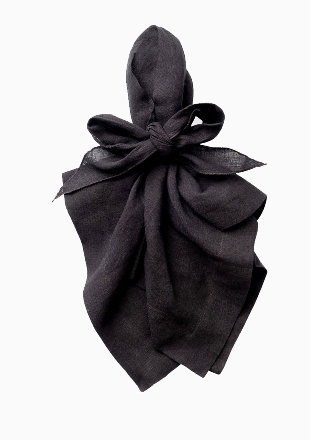 Bow Linen Napkin | Black, Set Of 2