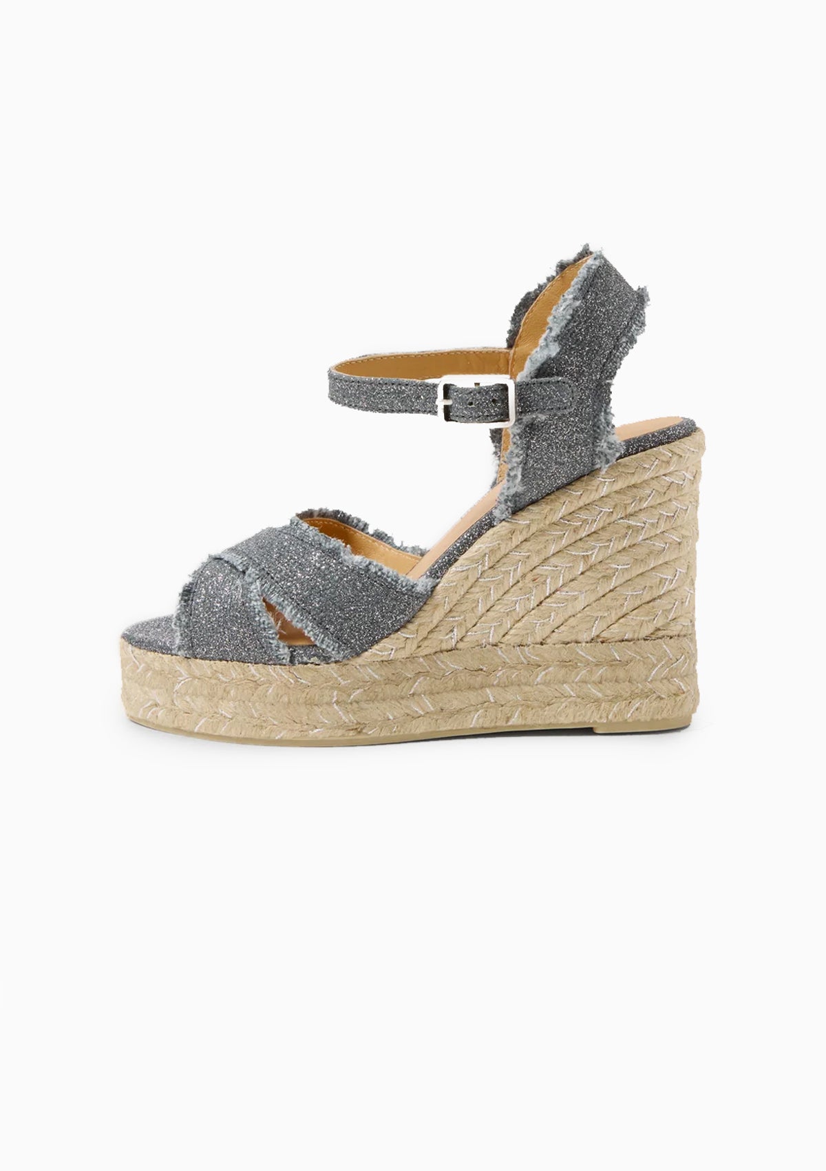 Bromelia Canvas Wedge 4" | Gris Oscuro/Plata