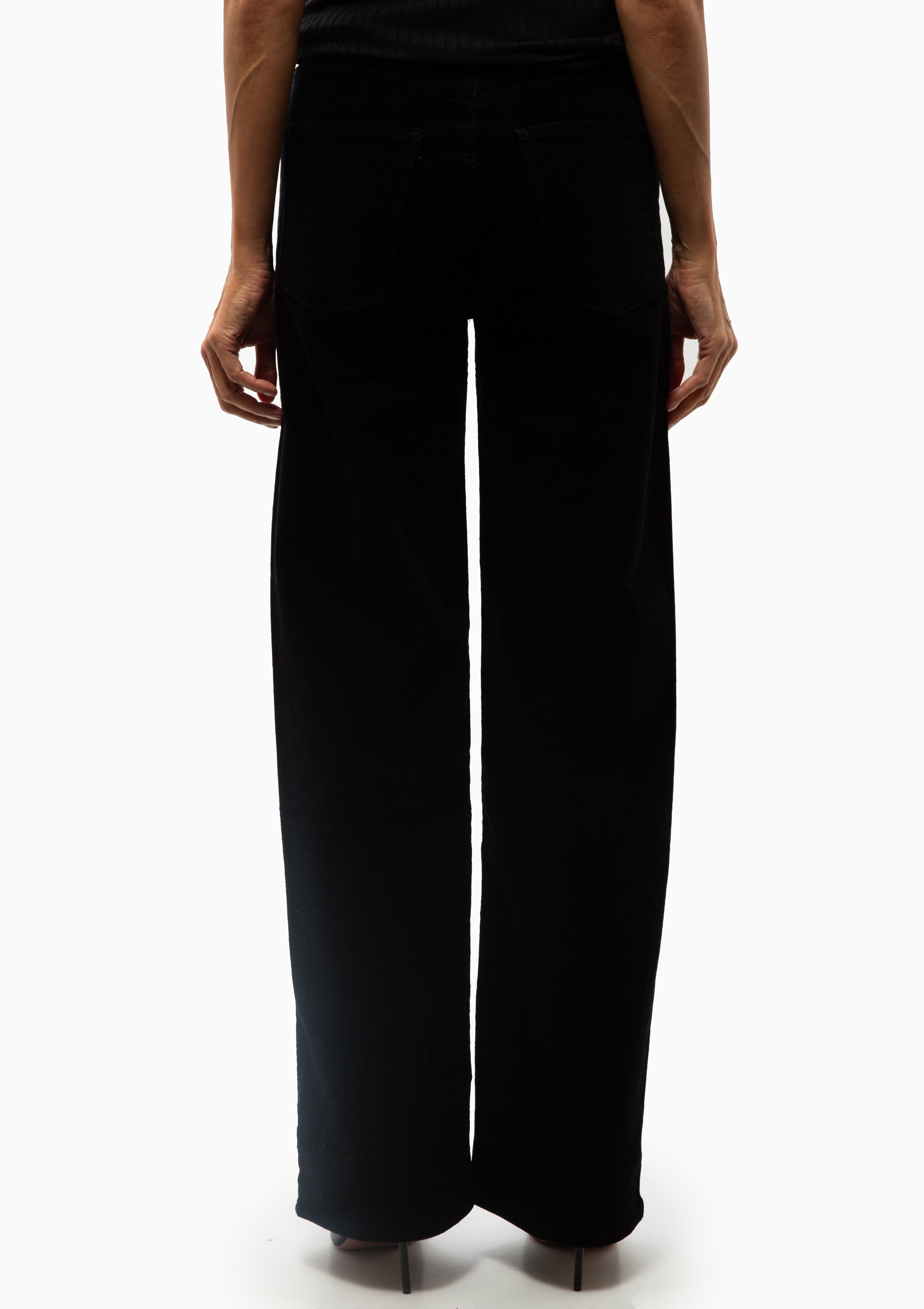 Annina High Rise Wide Leg 33" Corduroy | Black