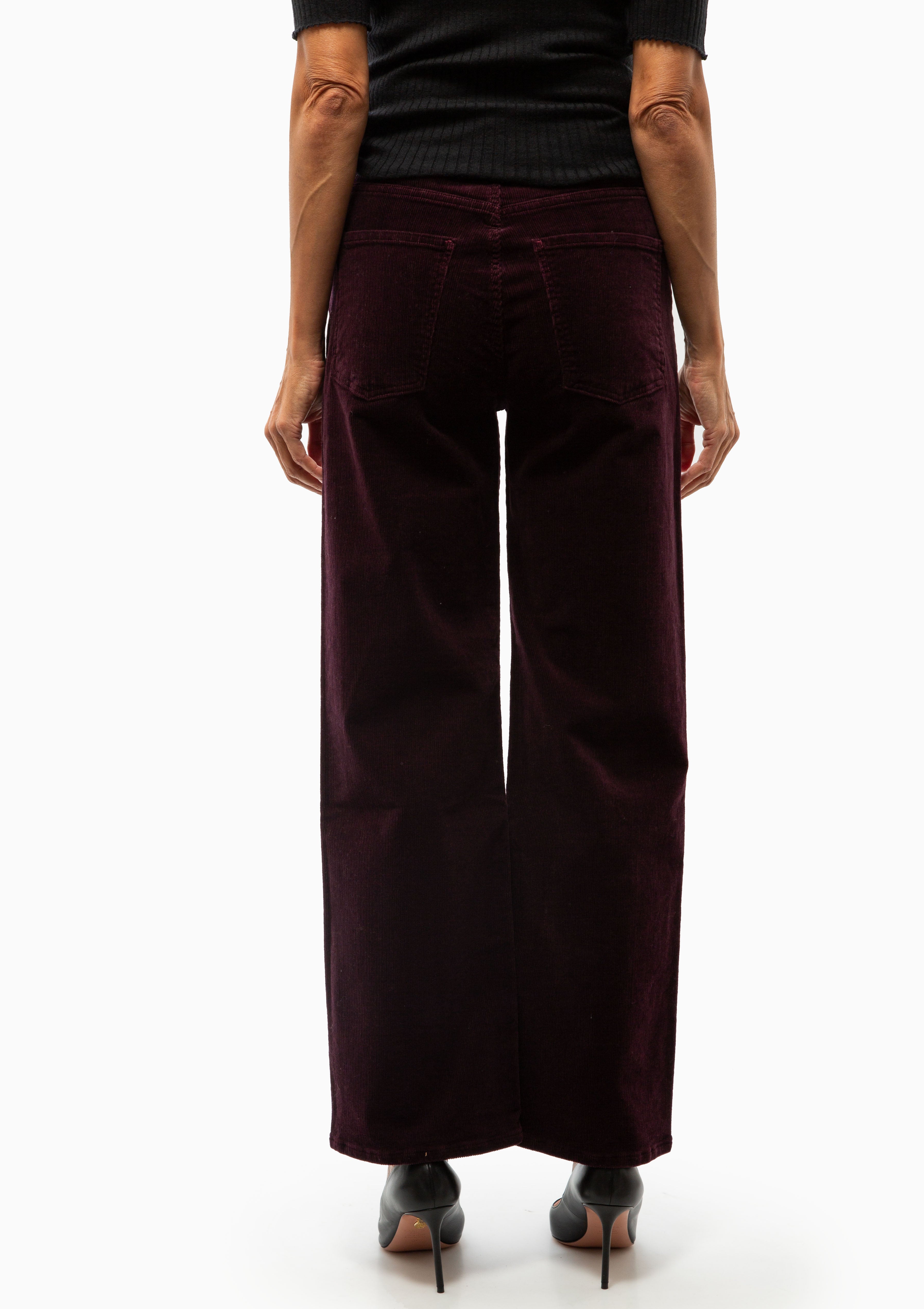 Annina High Rise Wide Leg 30" Corduroy | Bordeaux