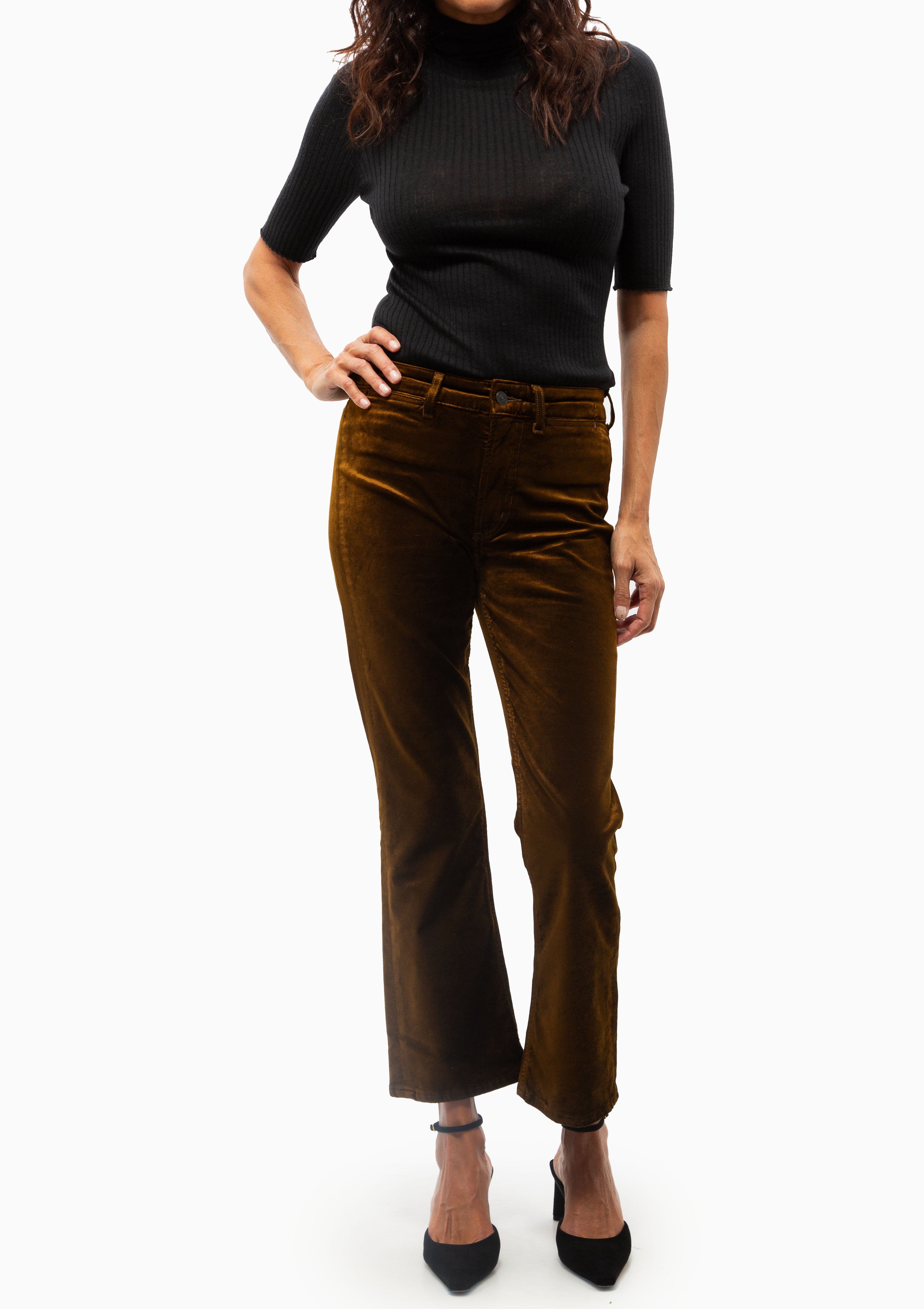 Isola Cropped Trouser Velvet | Golden