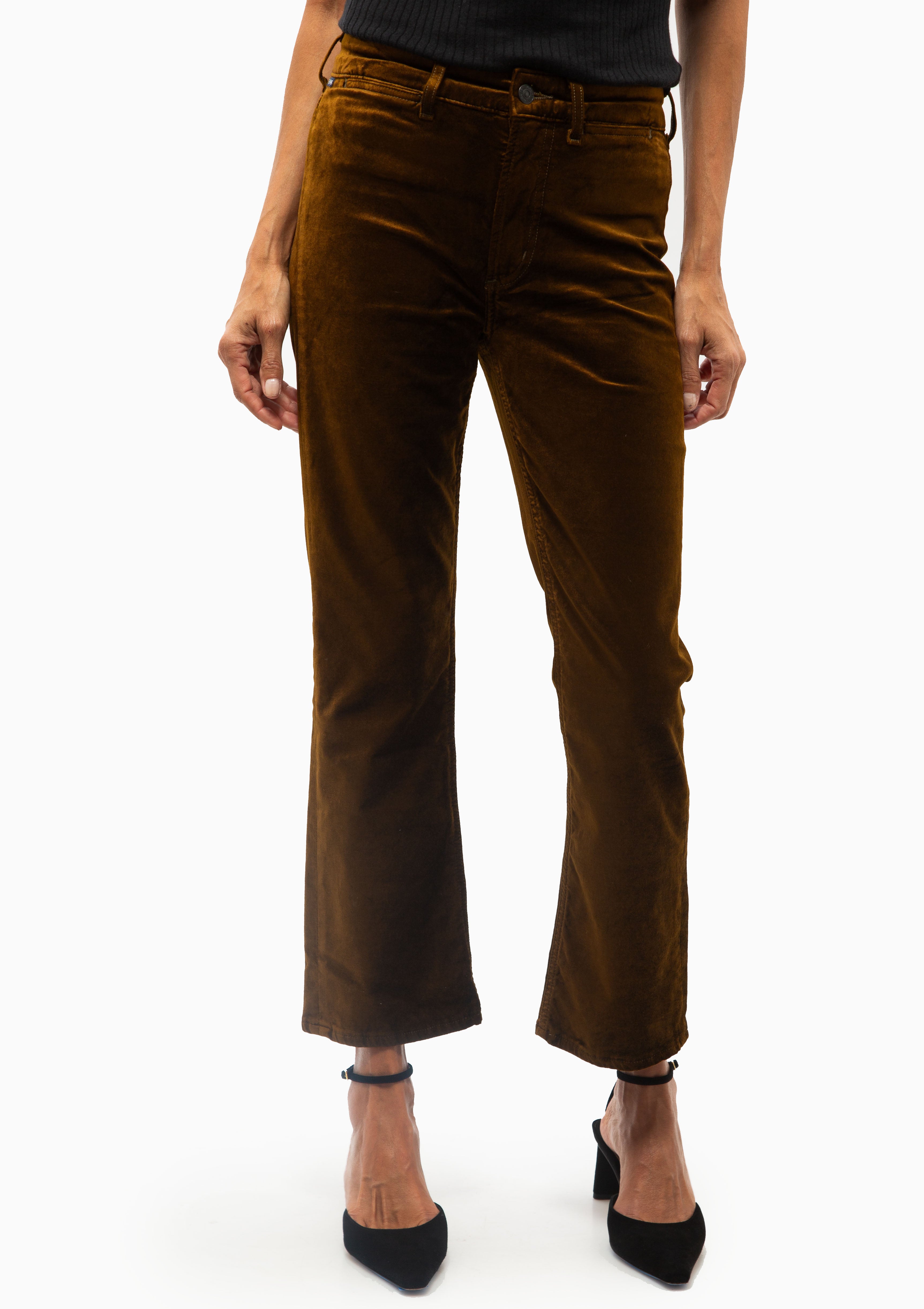 Isola Cropped Trouser Velvet | Golden