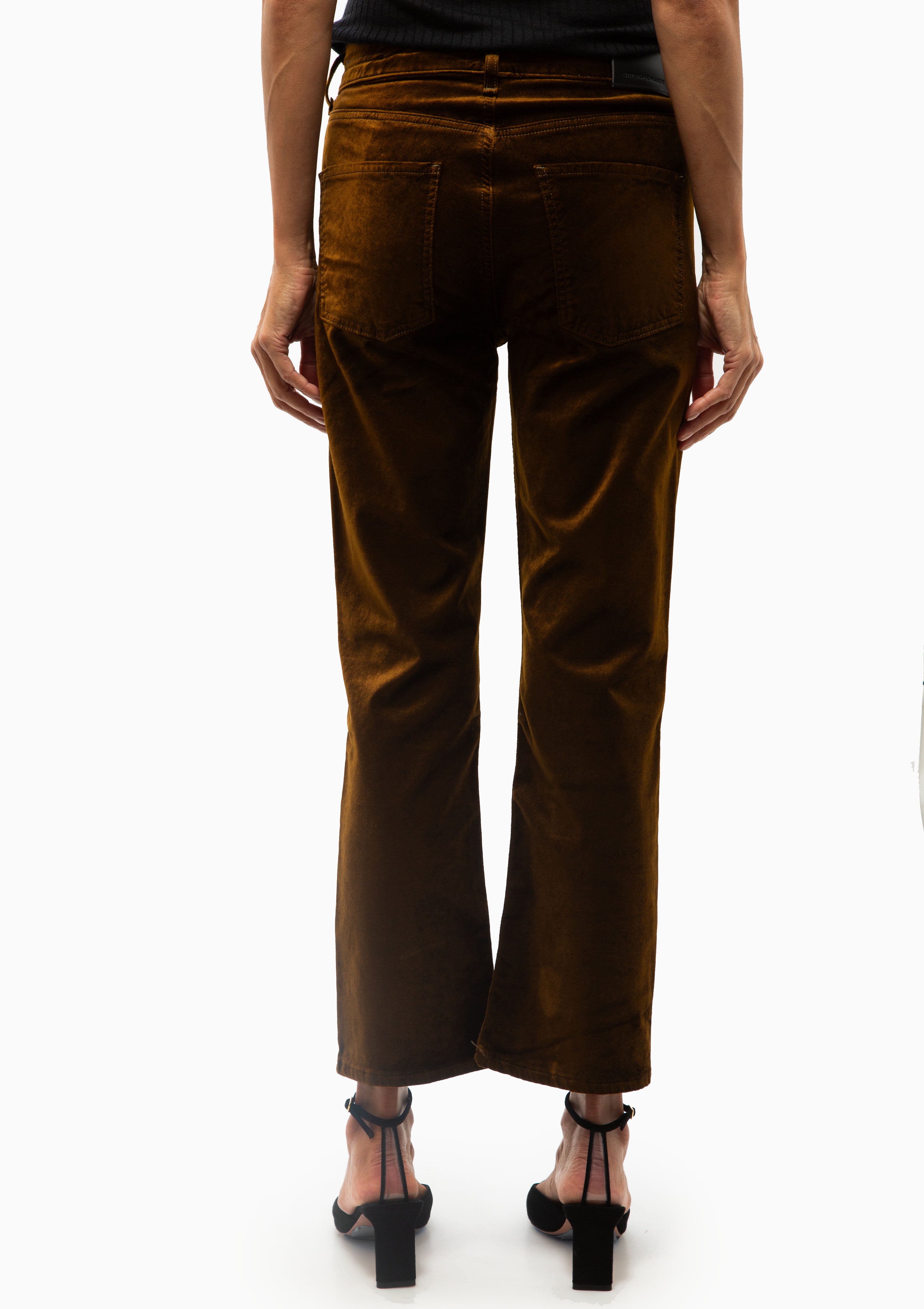 Isola Cropped Trouser Velvet | Golden