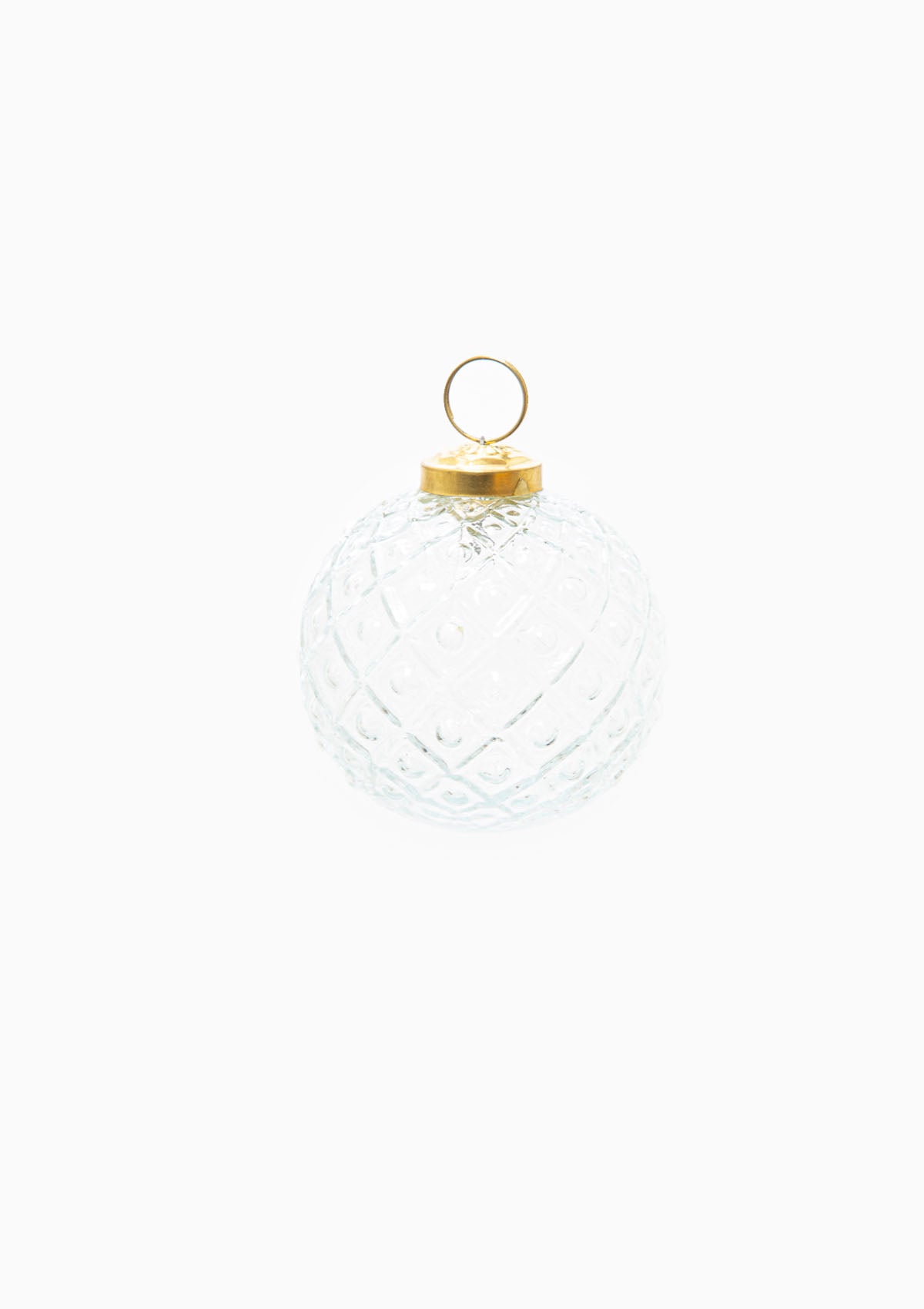 Clear Glass Globe Ornament | Diamond Dot