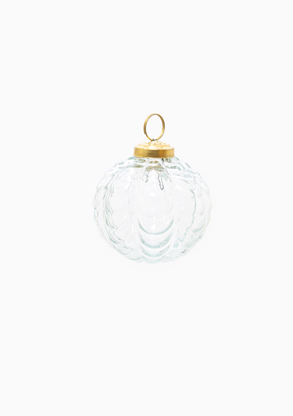 Clear Glass Globe Ornament | Scalloped