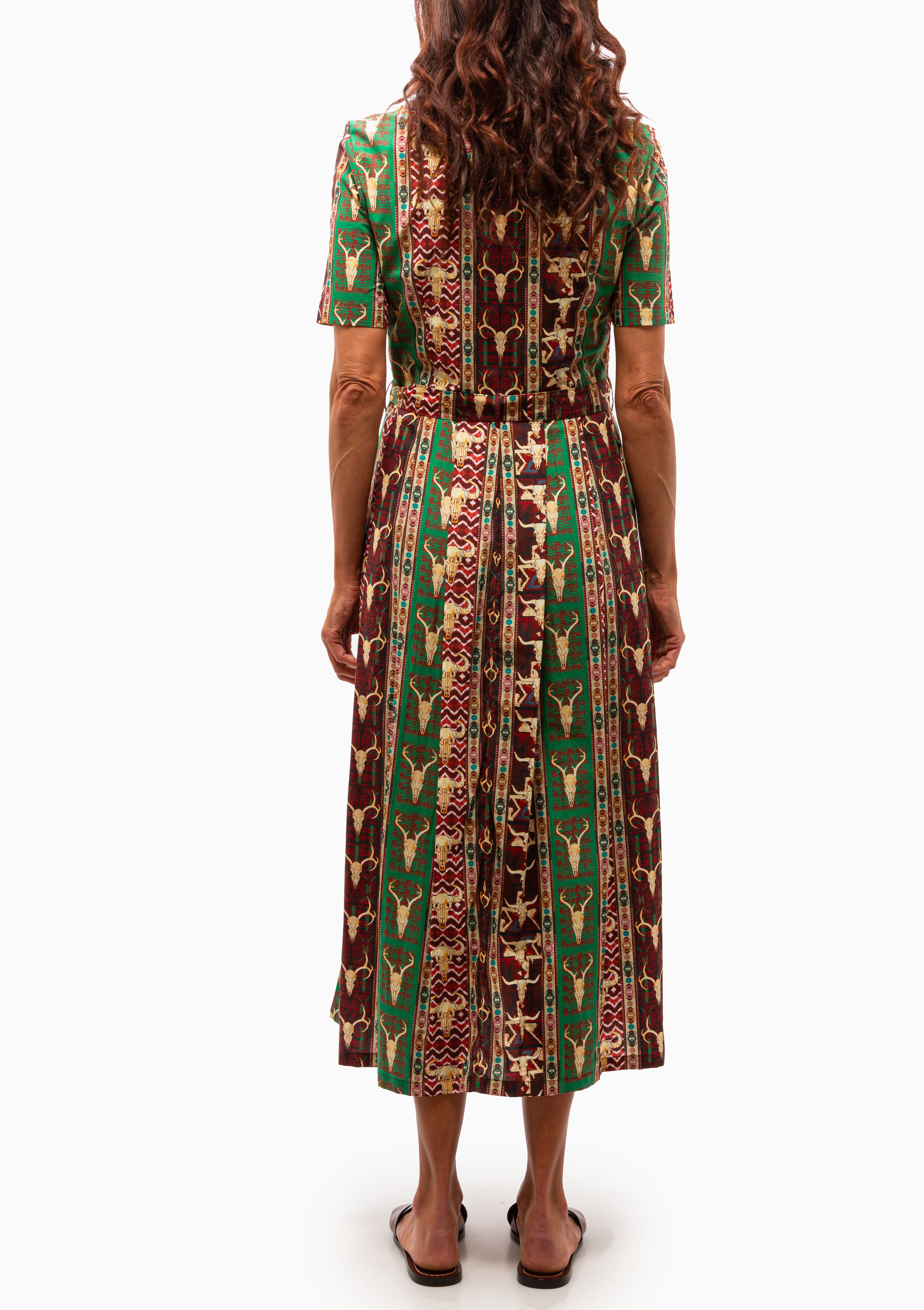 Claudia Dress In Arizona Print | Red Green