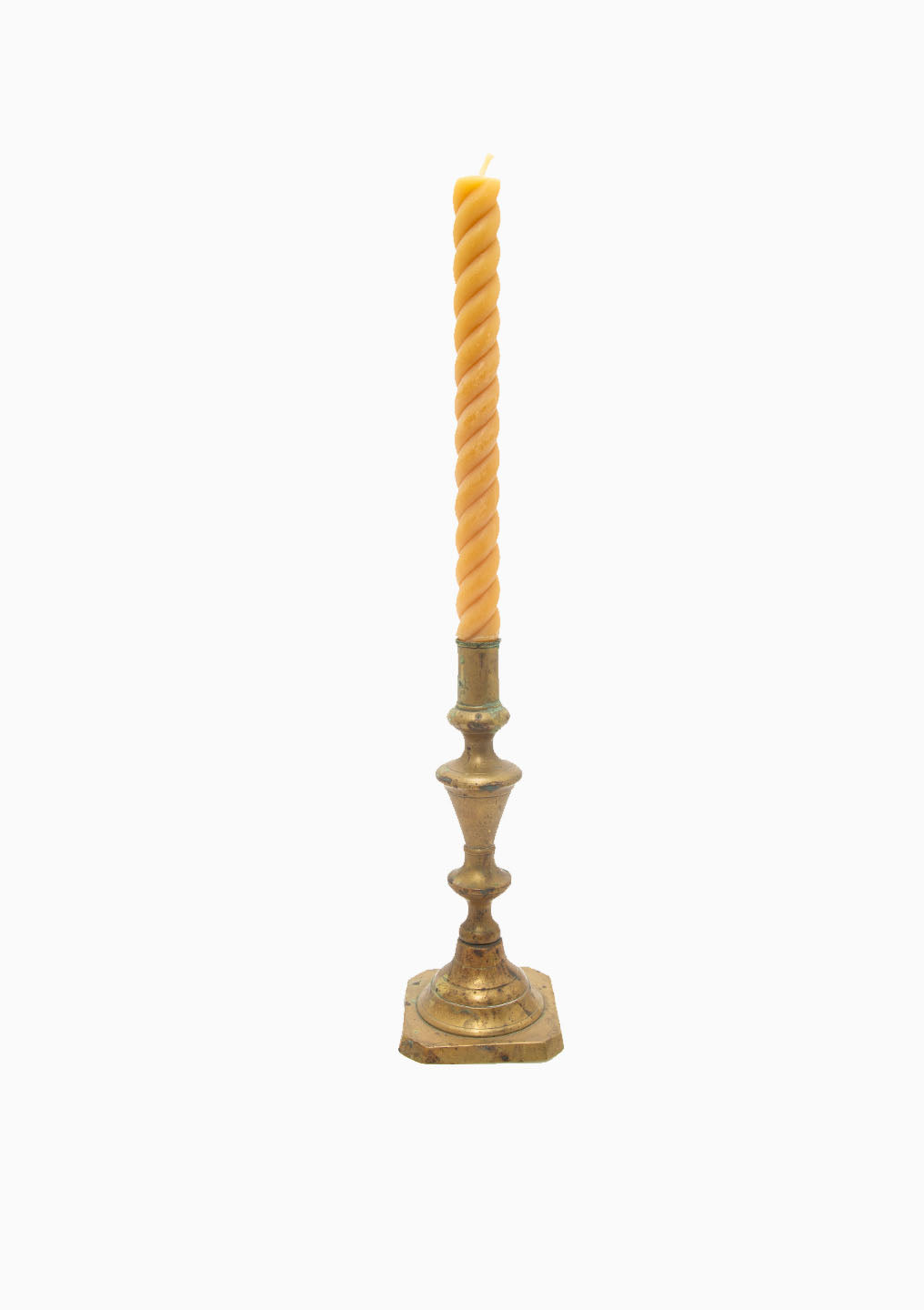 Vintage Brass Candlestick Single, 8.75"