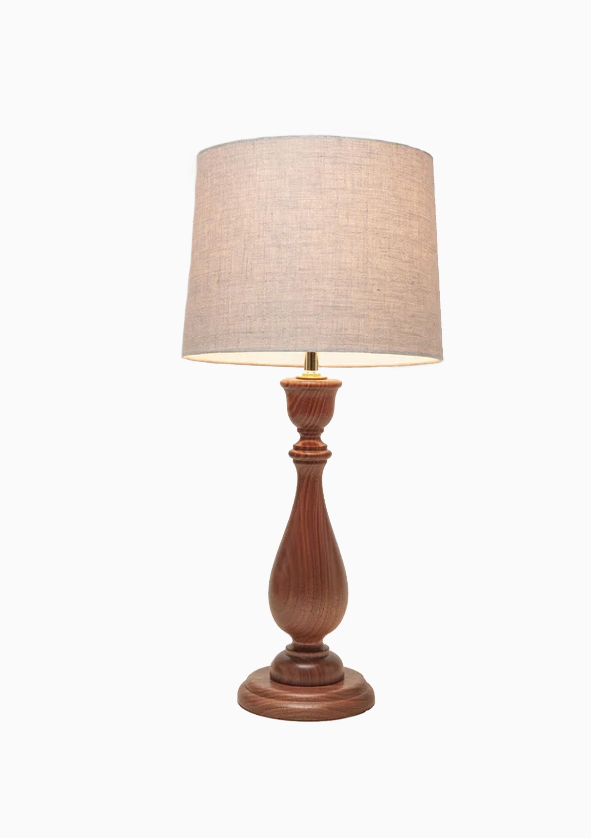 Essex Lamp | Walnut/Ivory Burlap Shade