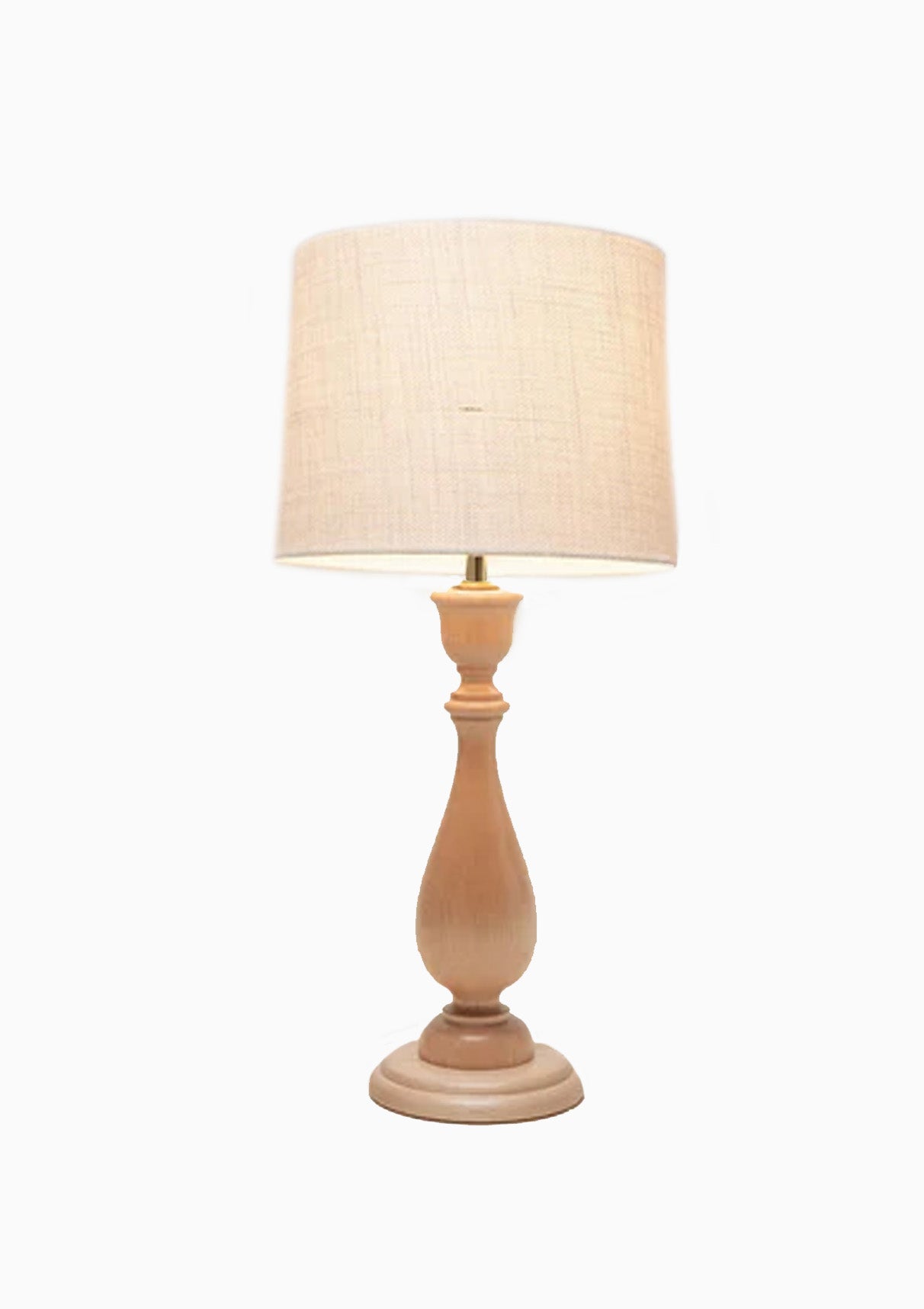 Essex Lamp | Maple/Ivory Burlap Shade