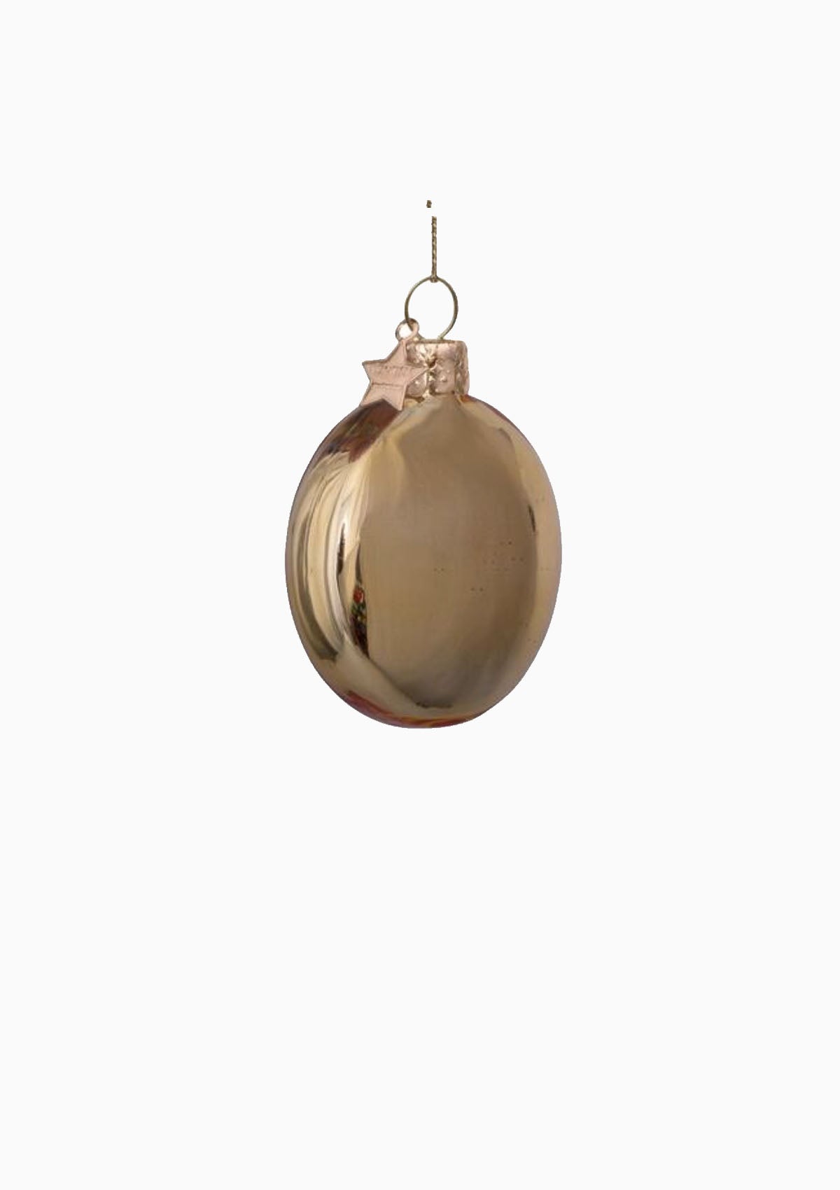 Gold Smiley Glass Ornament | Gold