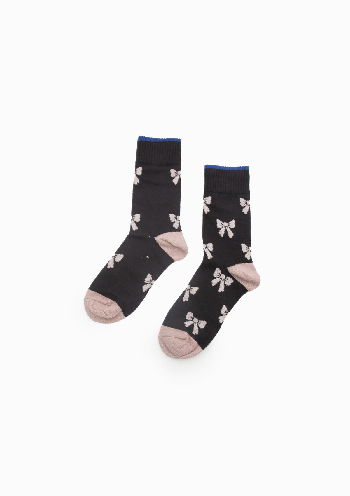 Boucle Bow Crew Socks | Black