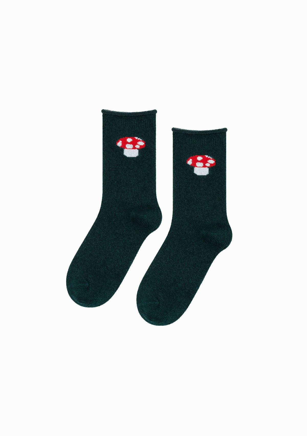 Red Cap Cashmere Crew Socks | Hunter Green