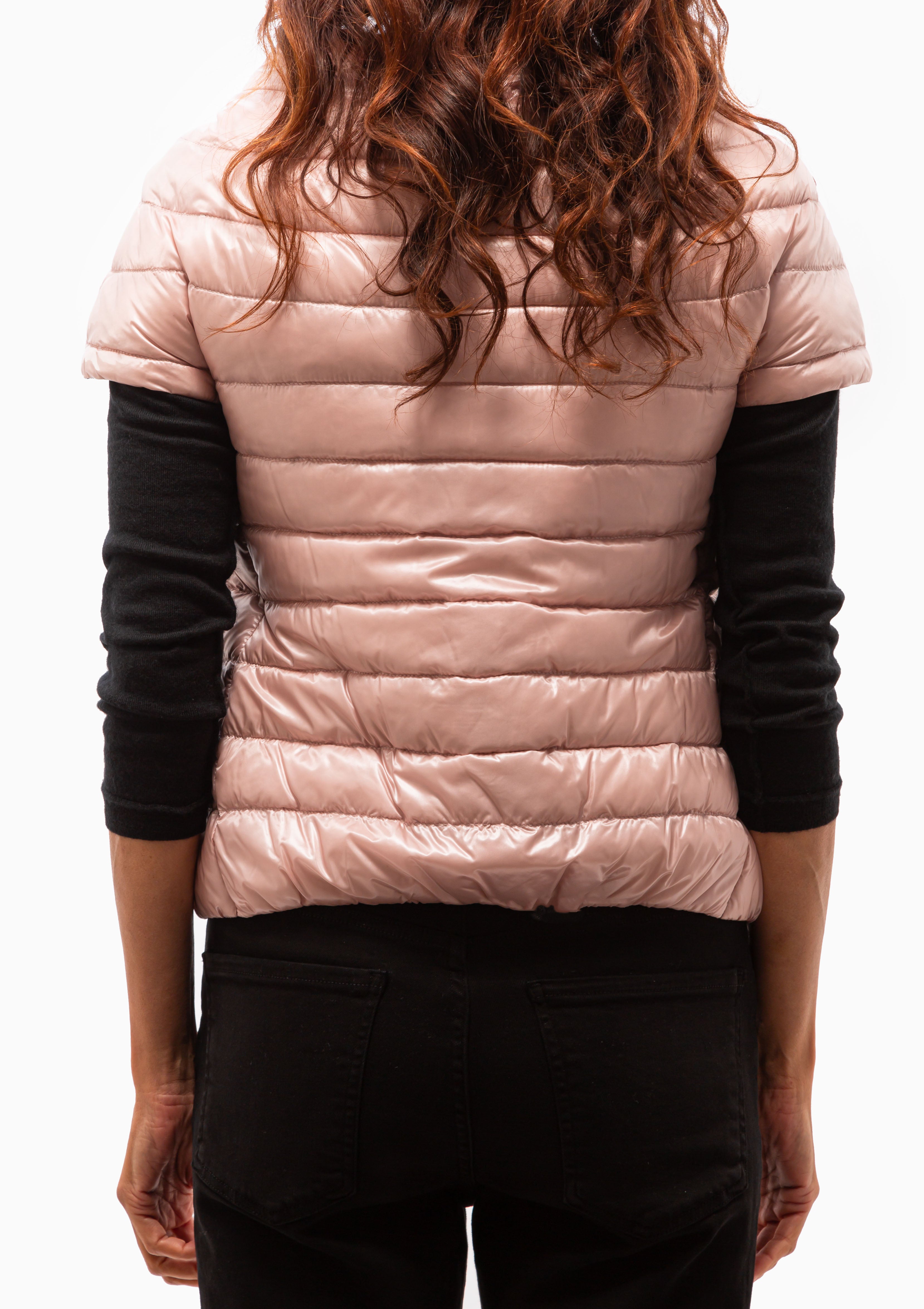 Classic Nylon Greta Cap Sleeve Jacket | Light Pink