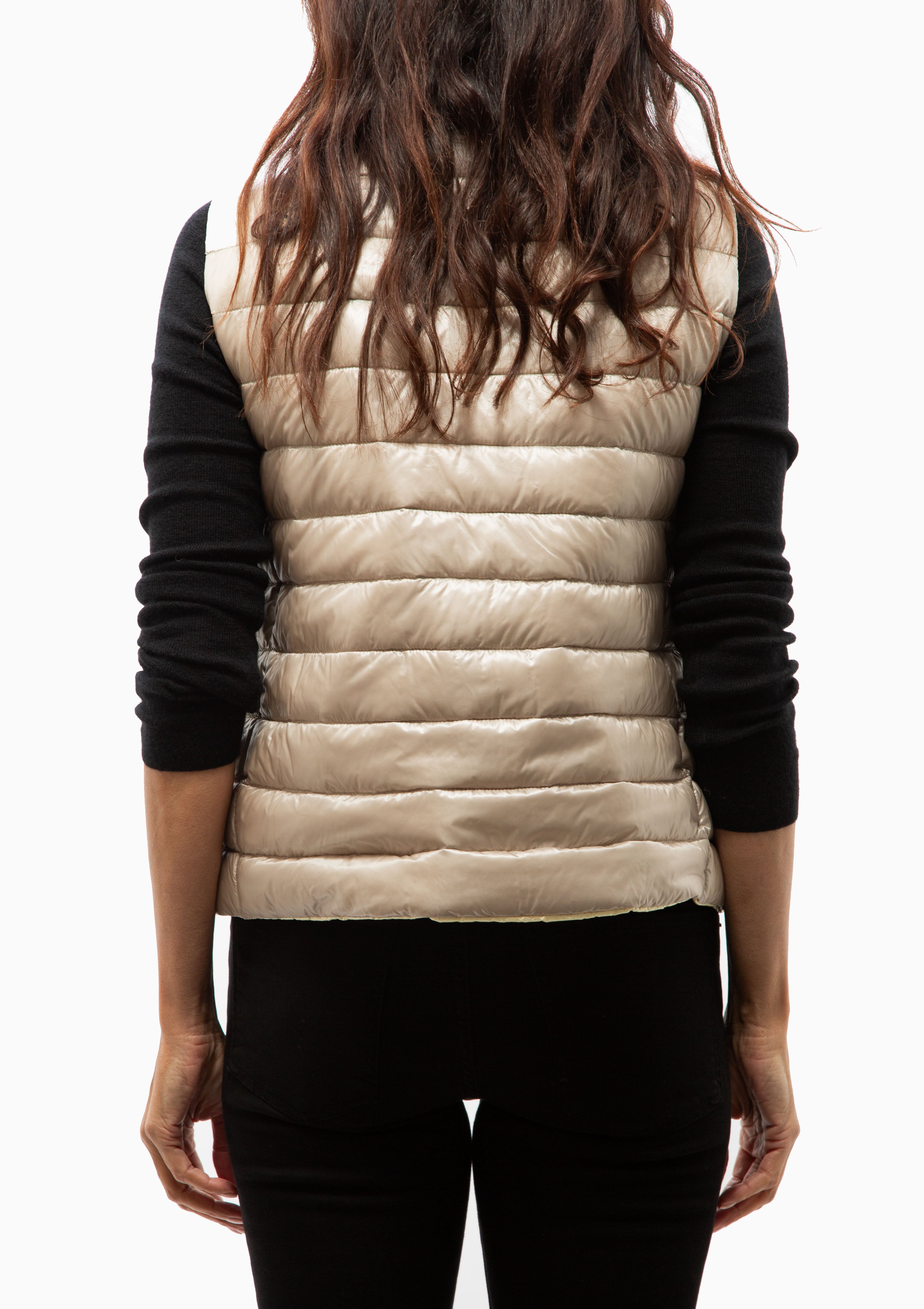 Nylon Ultralight Reversible Vest | Pale Yellow/Champagne