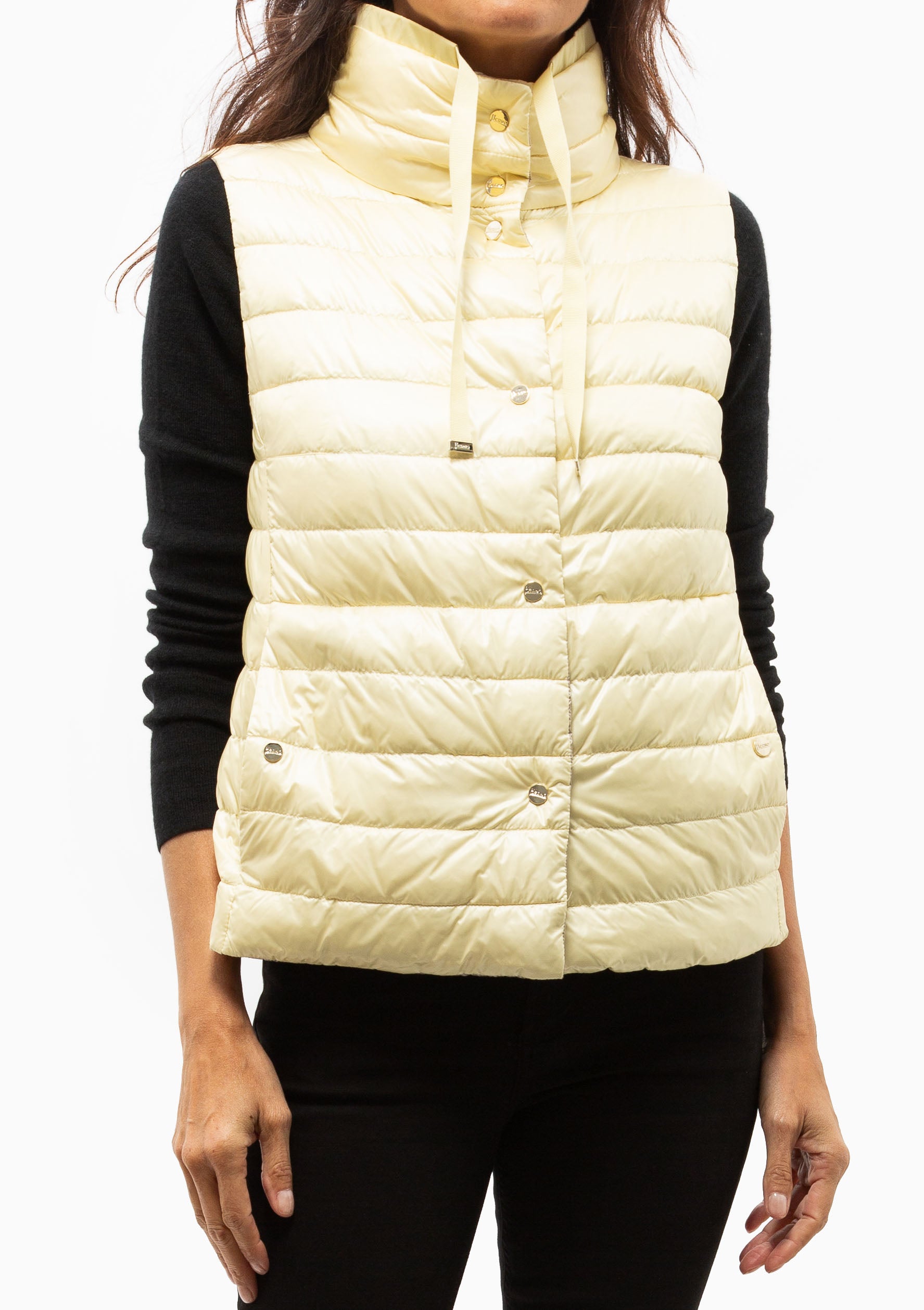 Nylon Ultralight Reversible Vest | Pale Yellow/Champagne