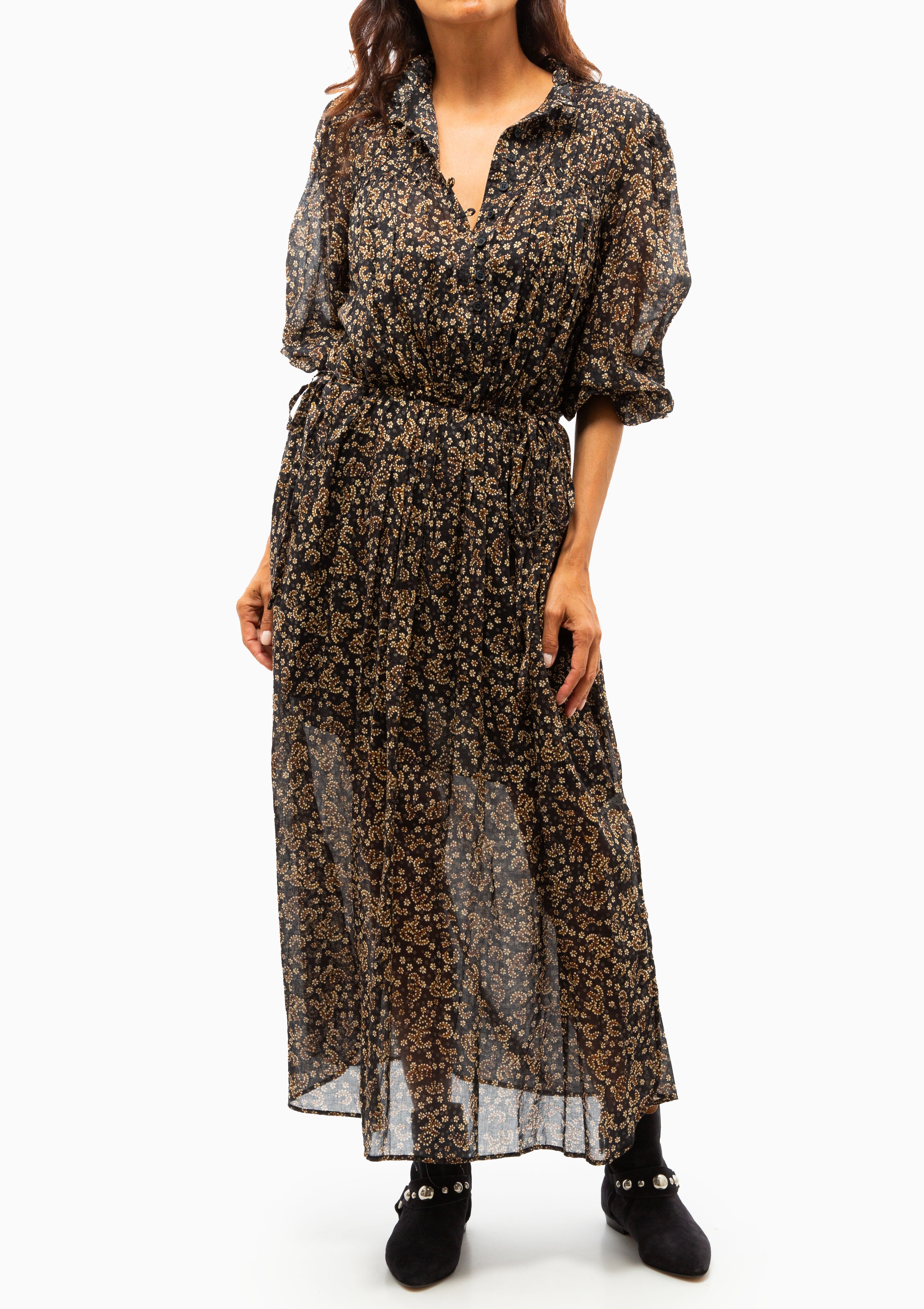 Dalida Dress Black Ochre