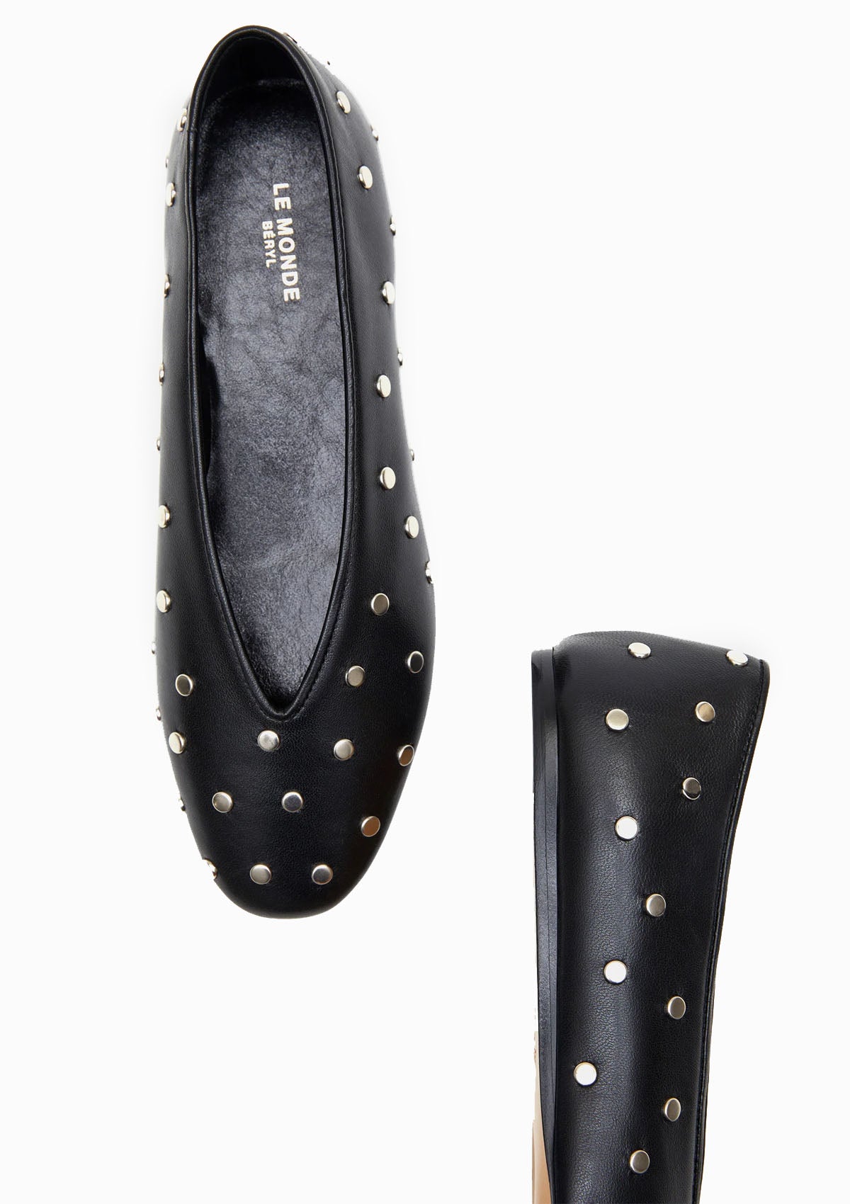 Studded Regency Slipper | Black Leather