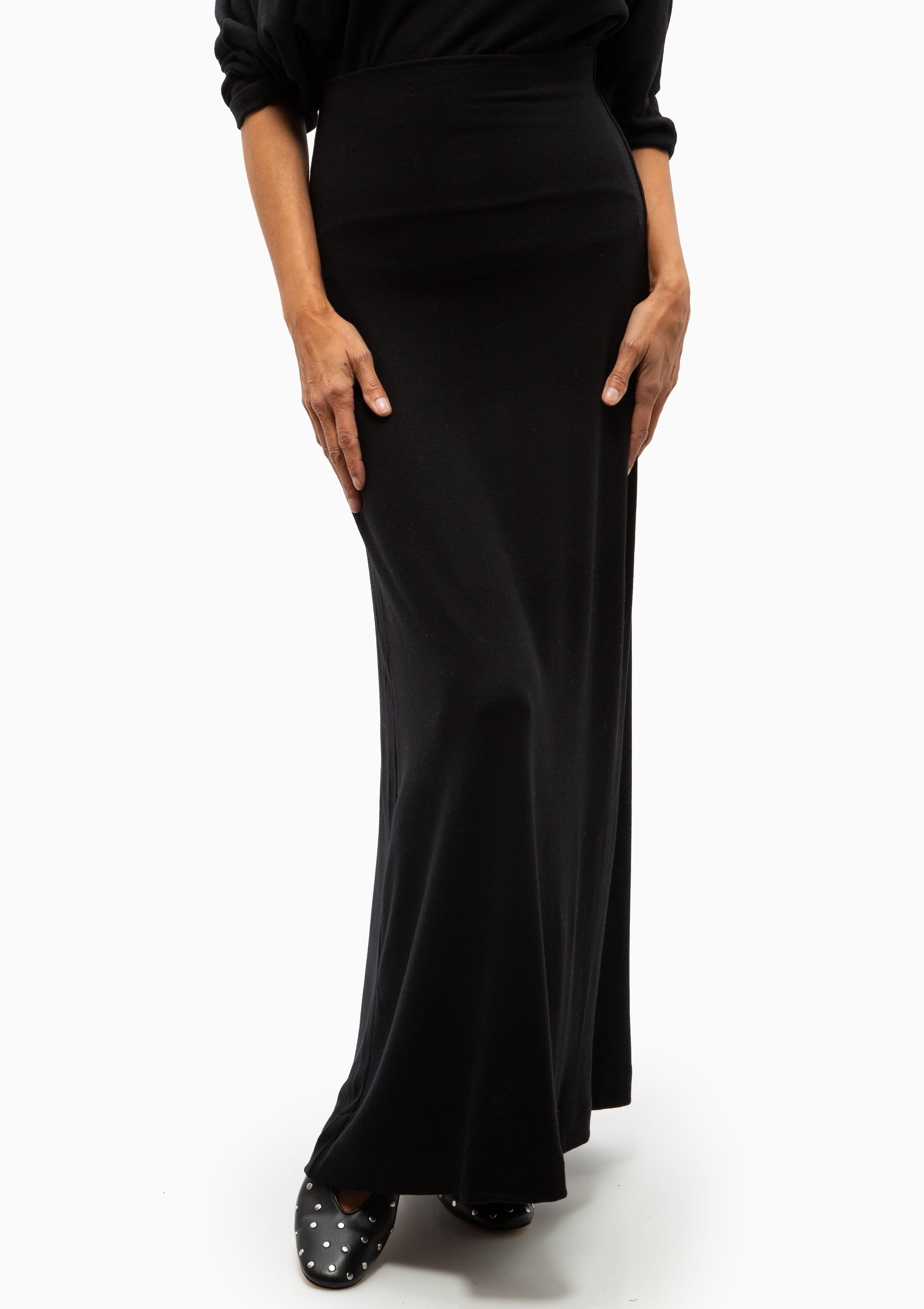 Lauren High Waist Maxi Skirt | Black