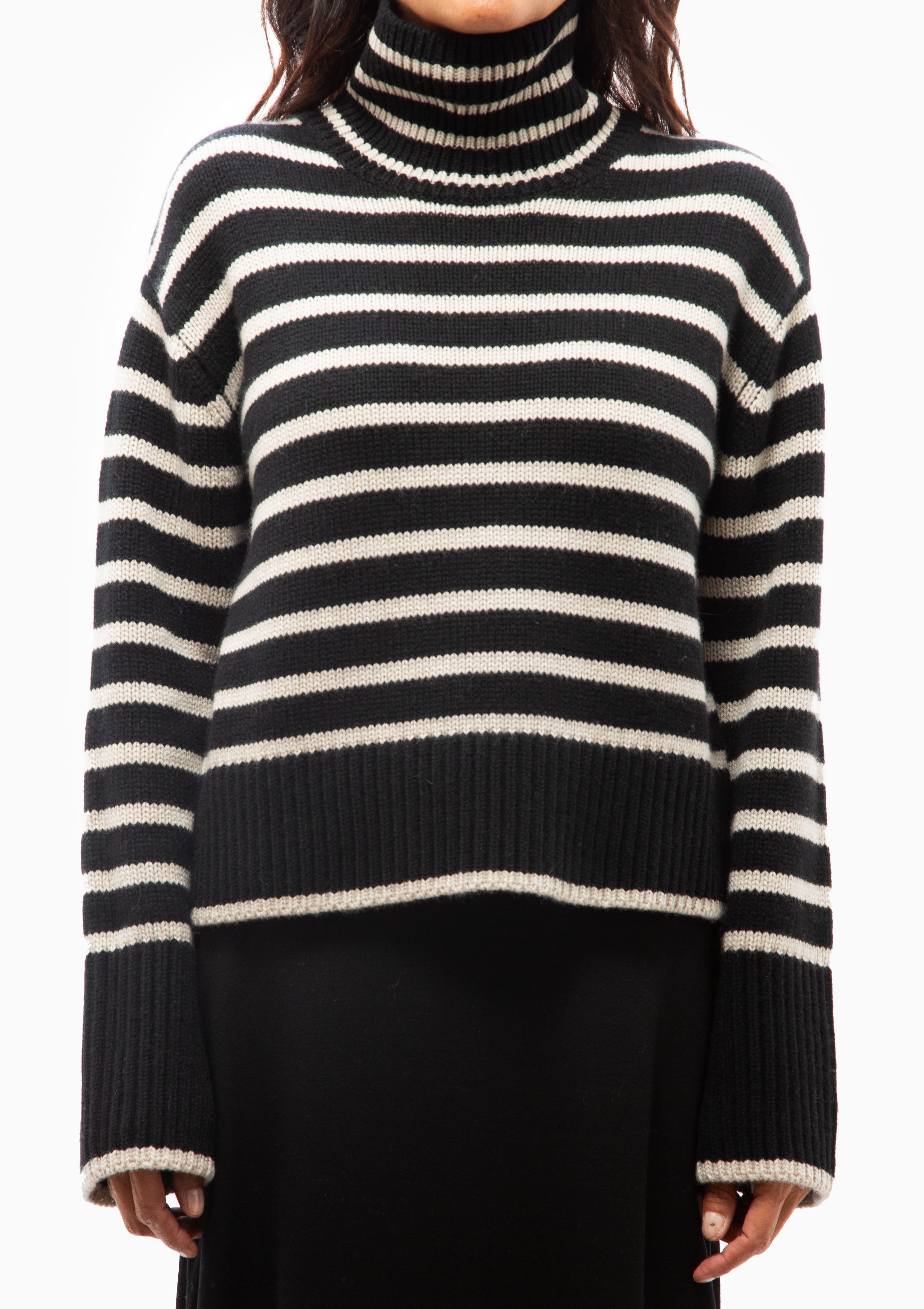 Fleur Sweater | Black/Sand