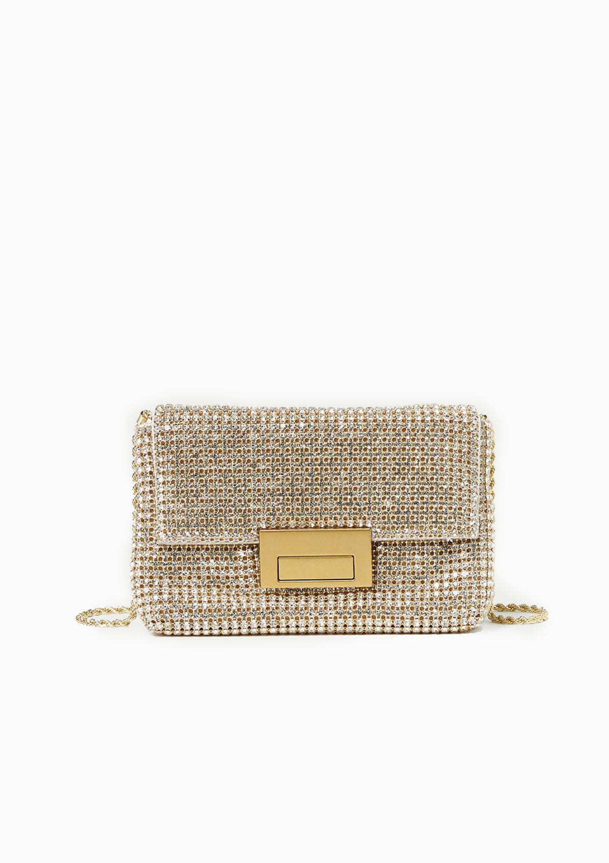 June Diamante Flap Pouch | Gold