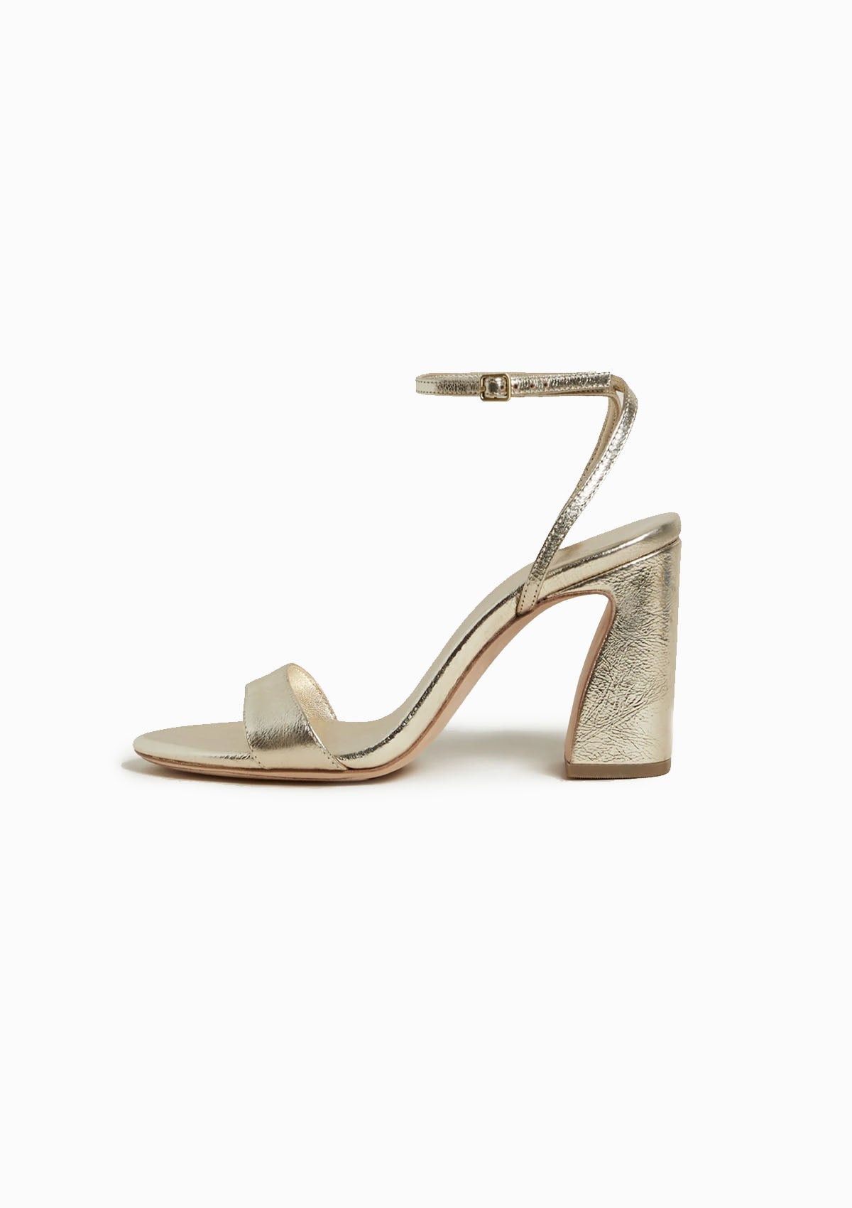 Malia Curved-Heel Sandal | Champagne