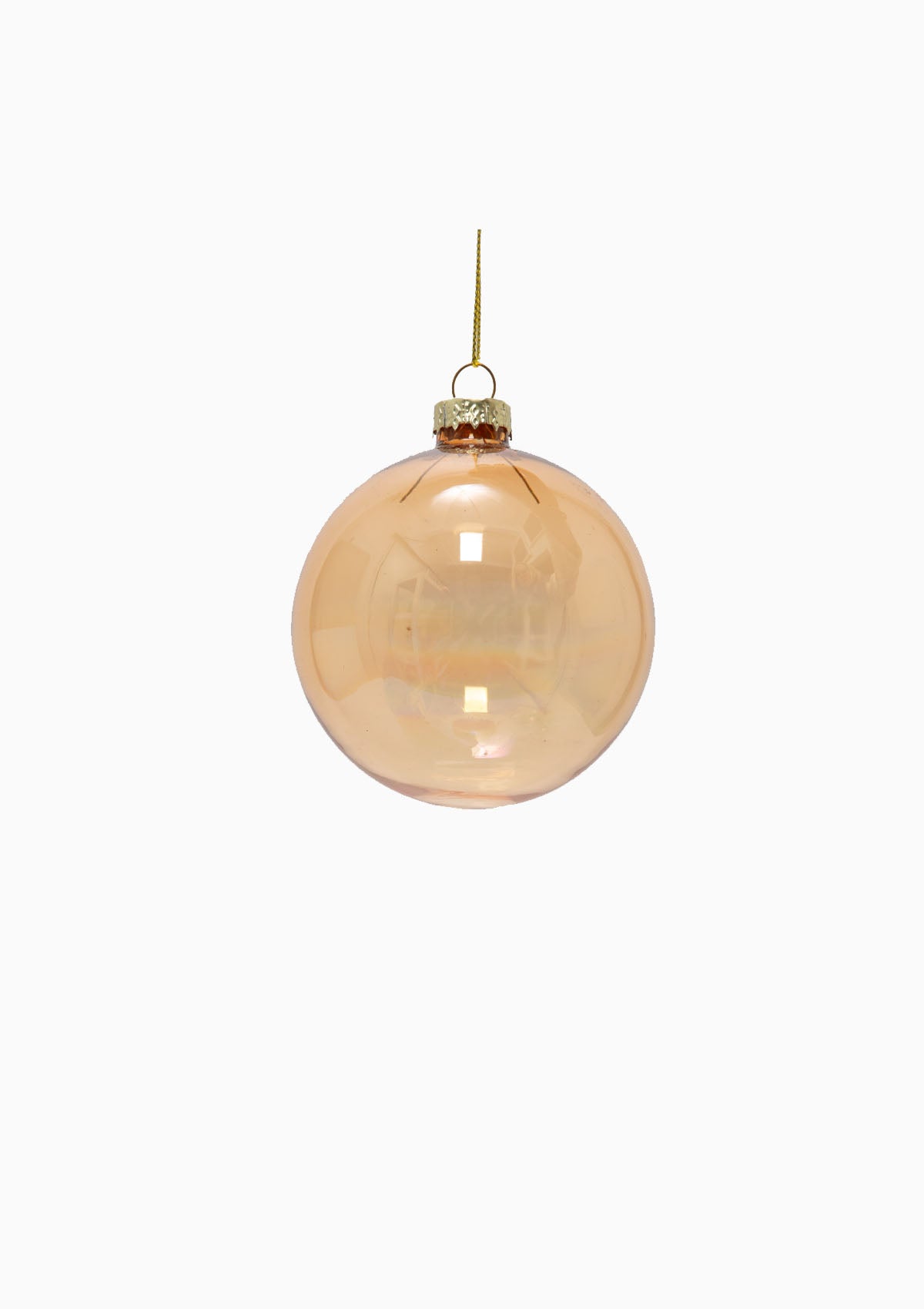 Large Glass Ball Ornament | Clear Amber