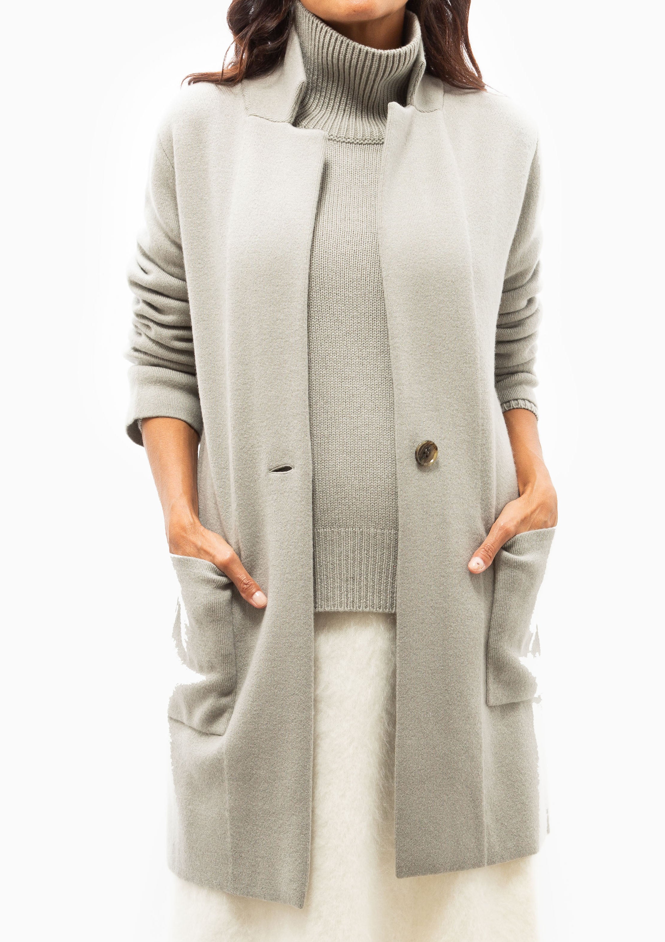 Anni Cardigan Coat | Pebble