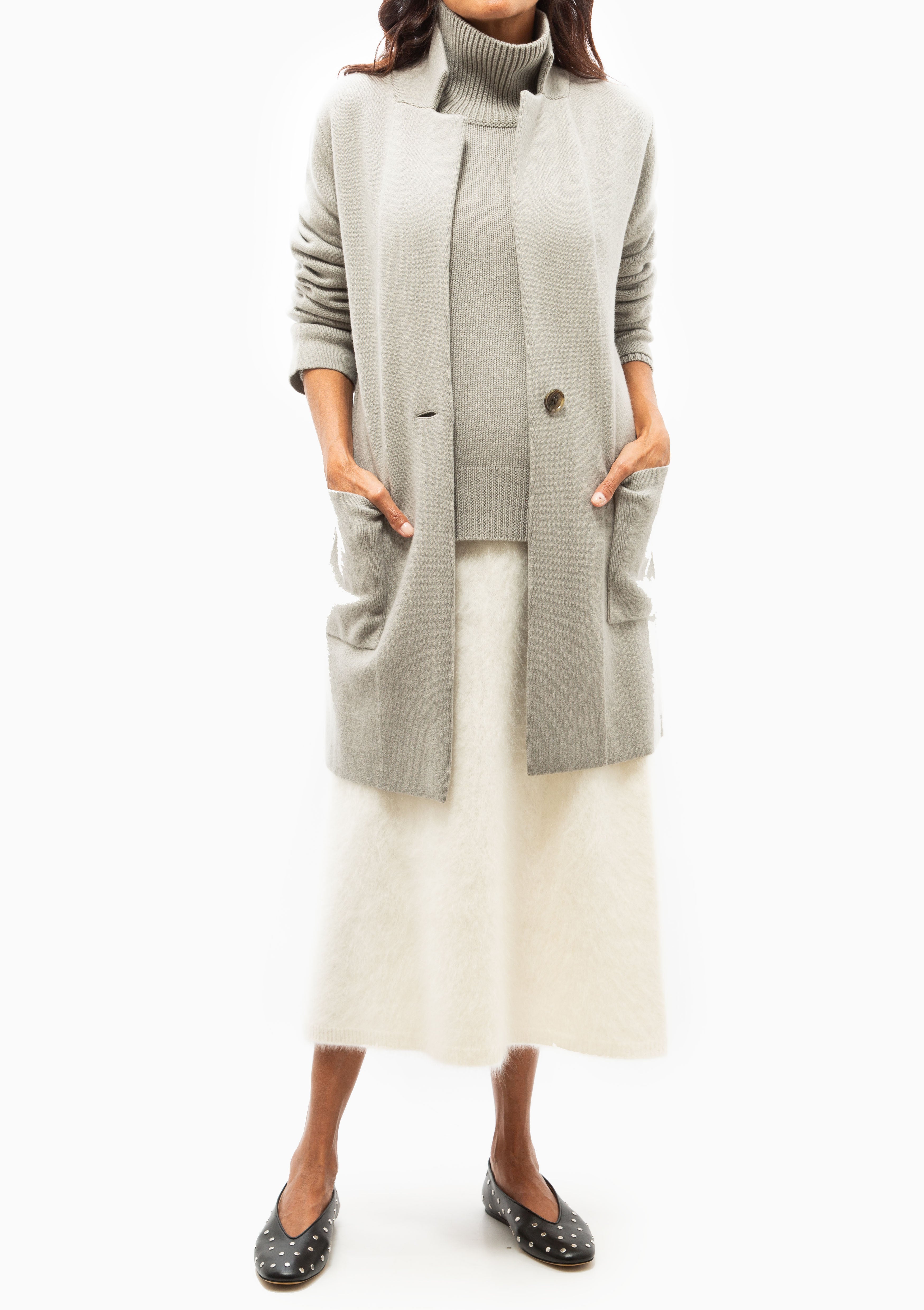 Anni Cardigan Coat | Pebble