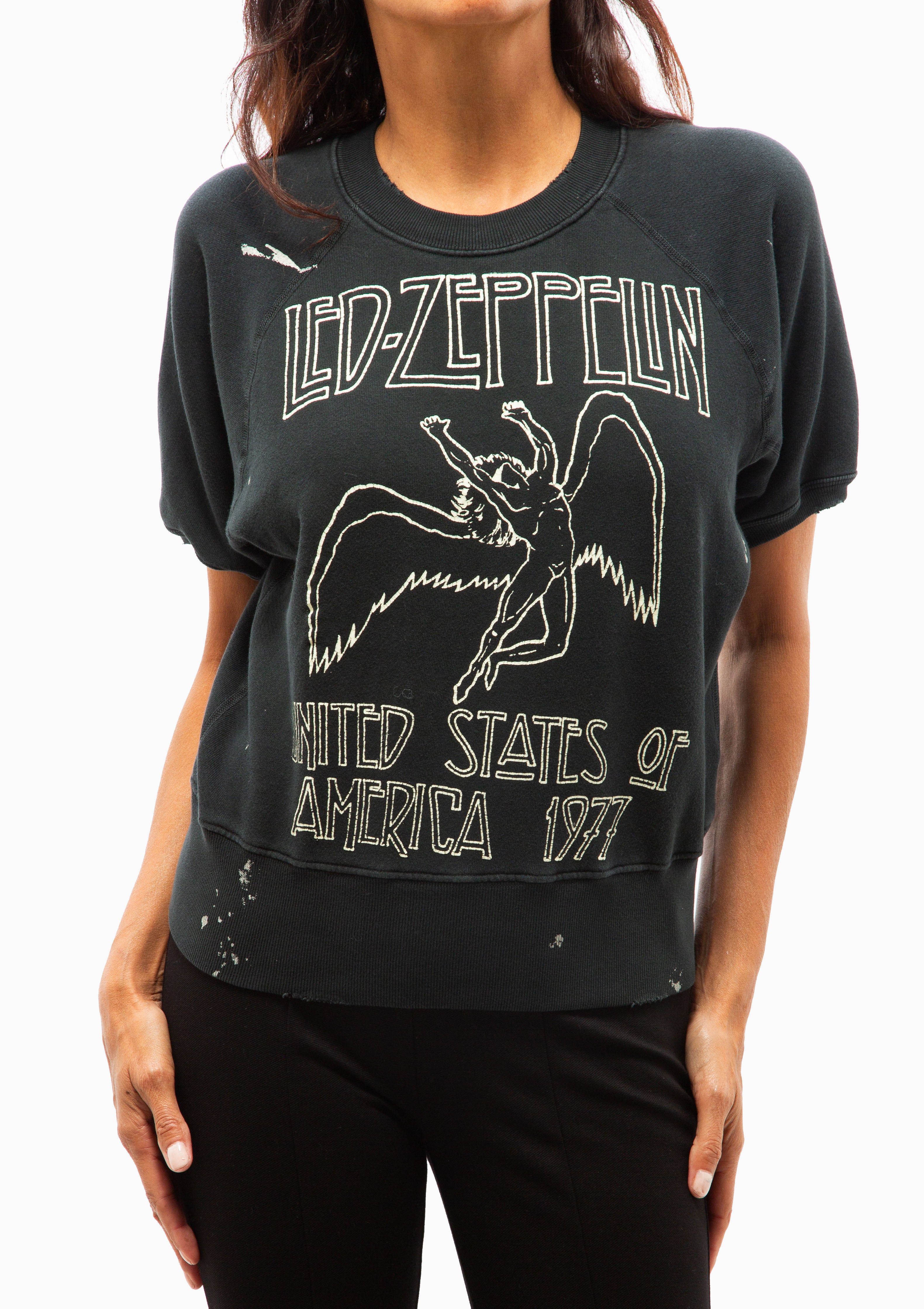 Led Zepplin 1977 Short Sleeve Sweatshirt | Coal Pigment