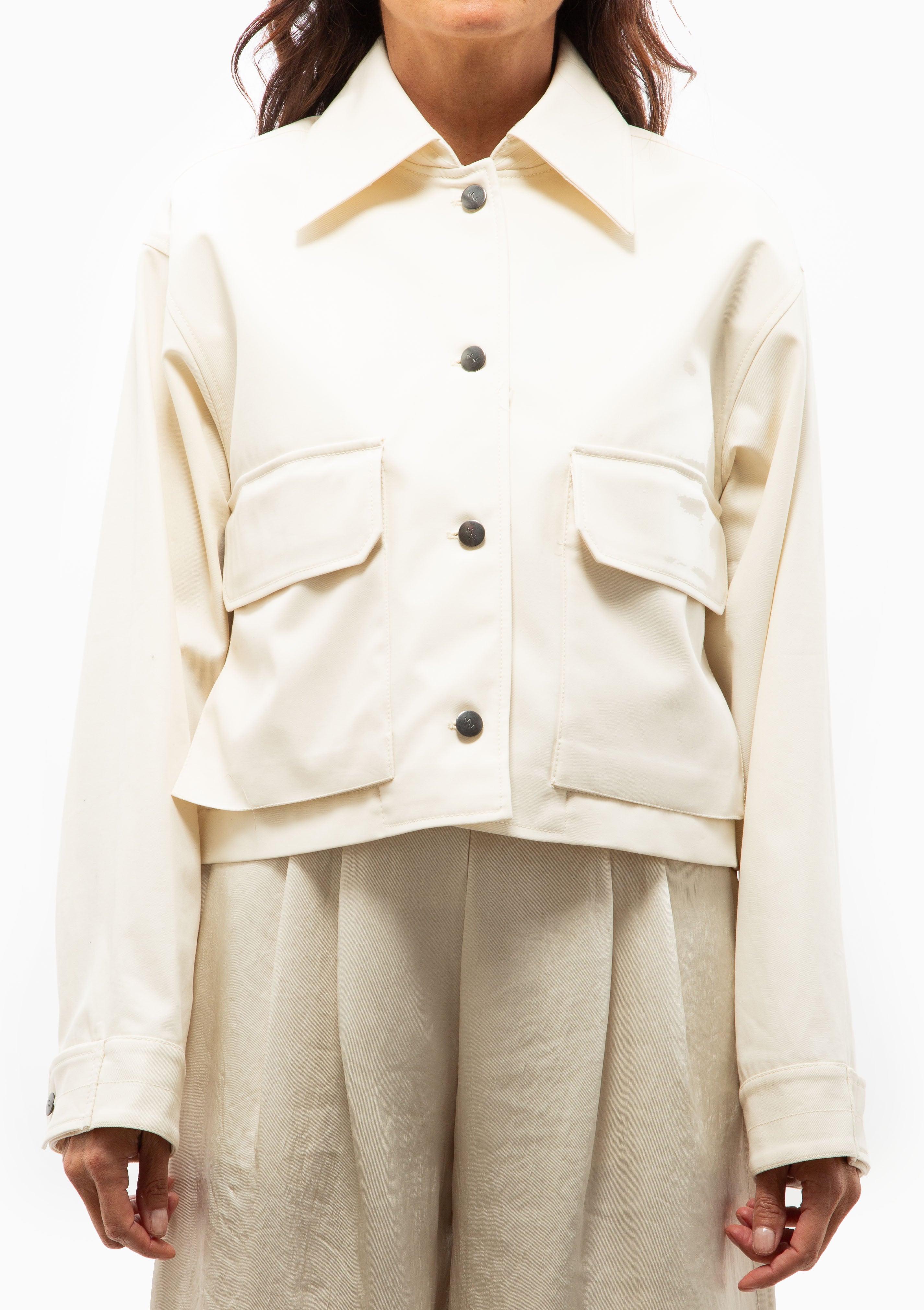 Cropped Swing Jacket | Ivory