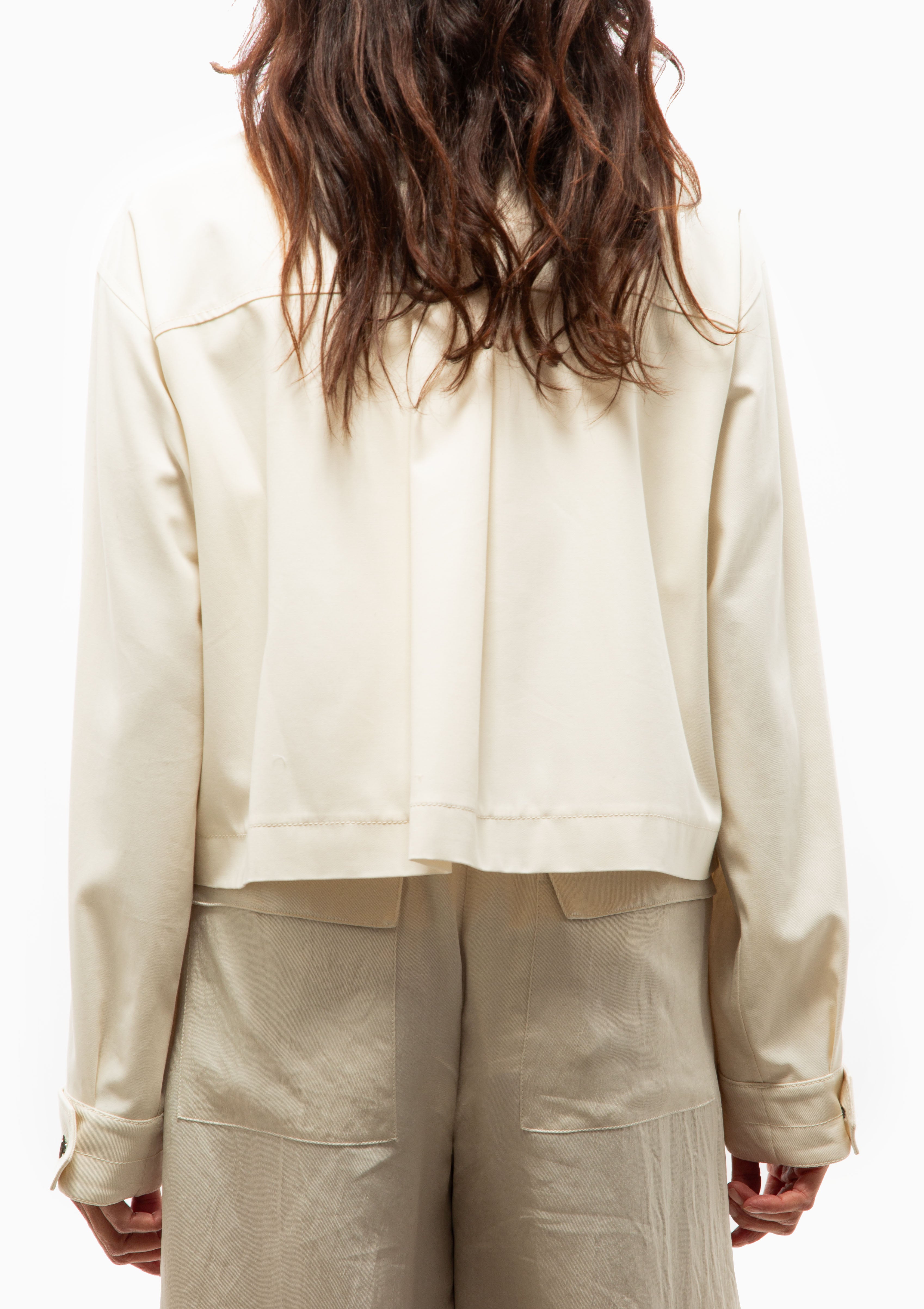 Cropped Swing Jacket | Ivory