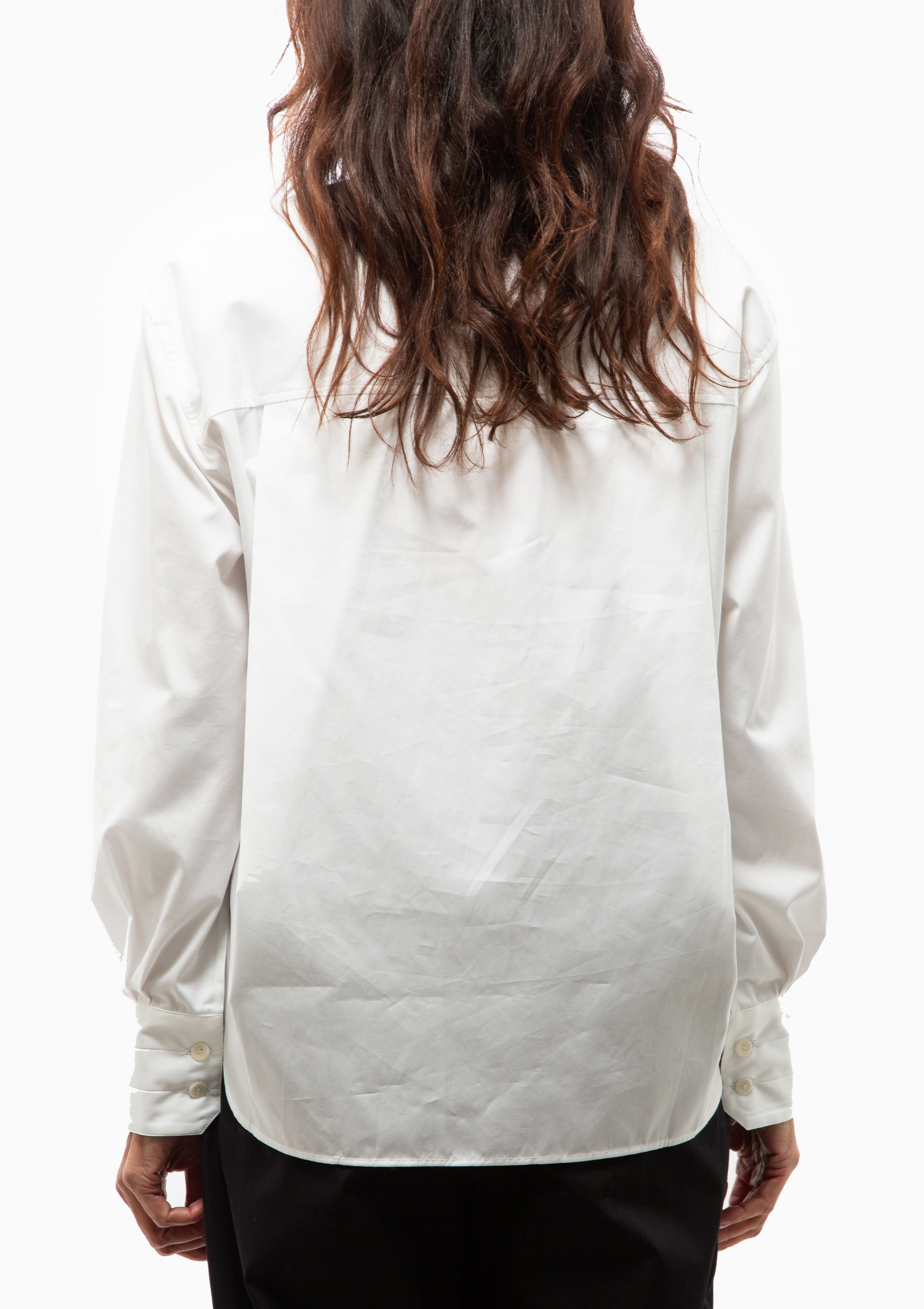 Oversized Covered Placket Shirt | White