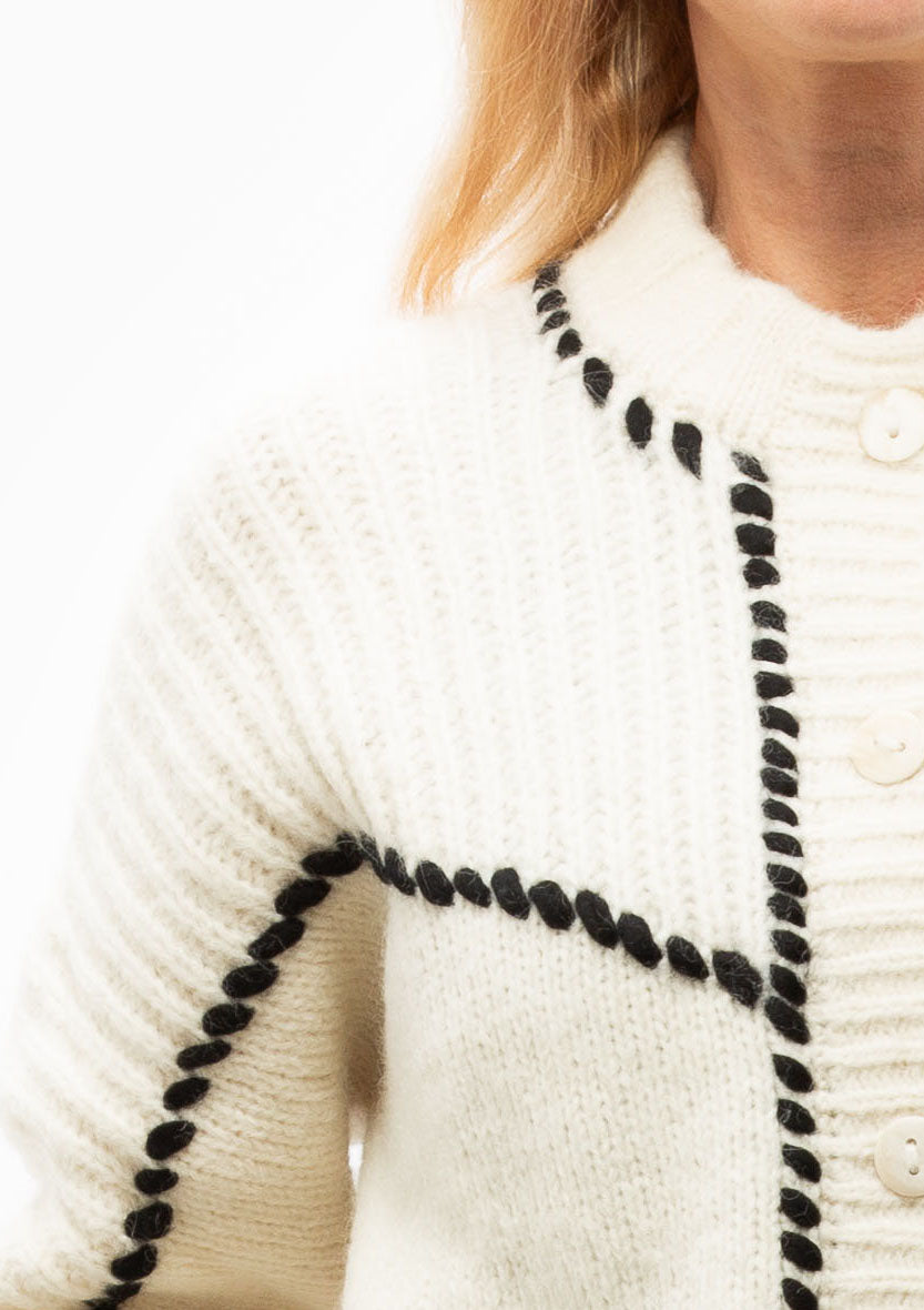 Andermatt Cardigan | Ivory/Black