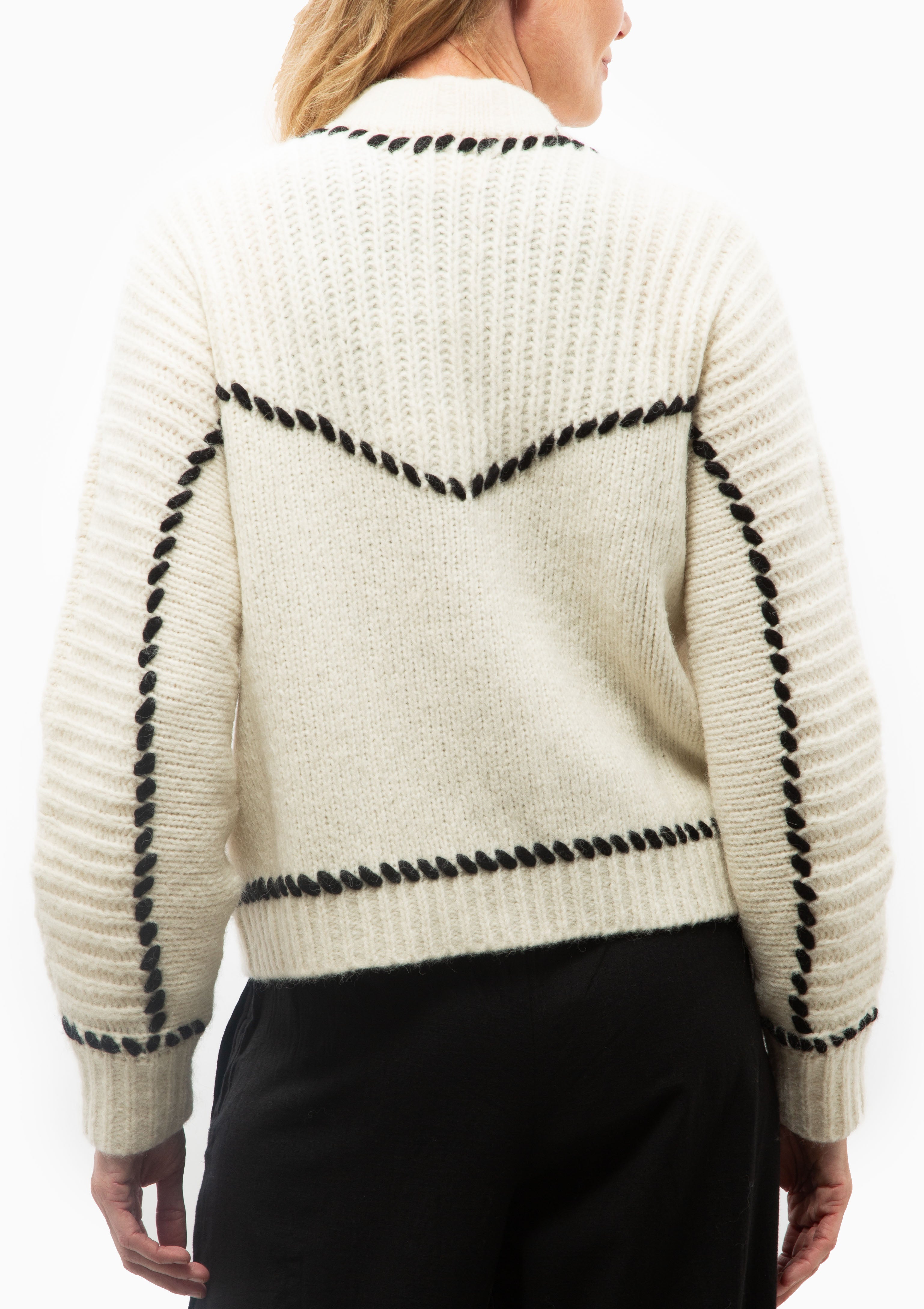 Andermatt Cardigan | Ivory/Black