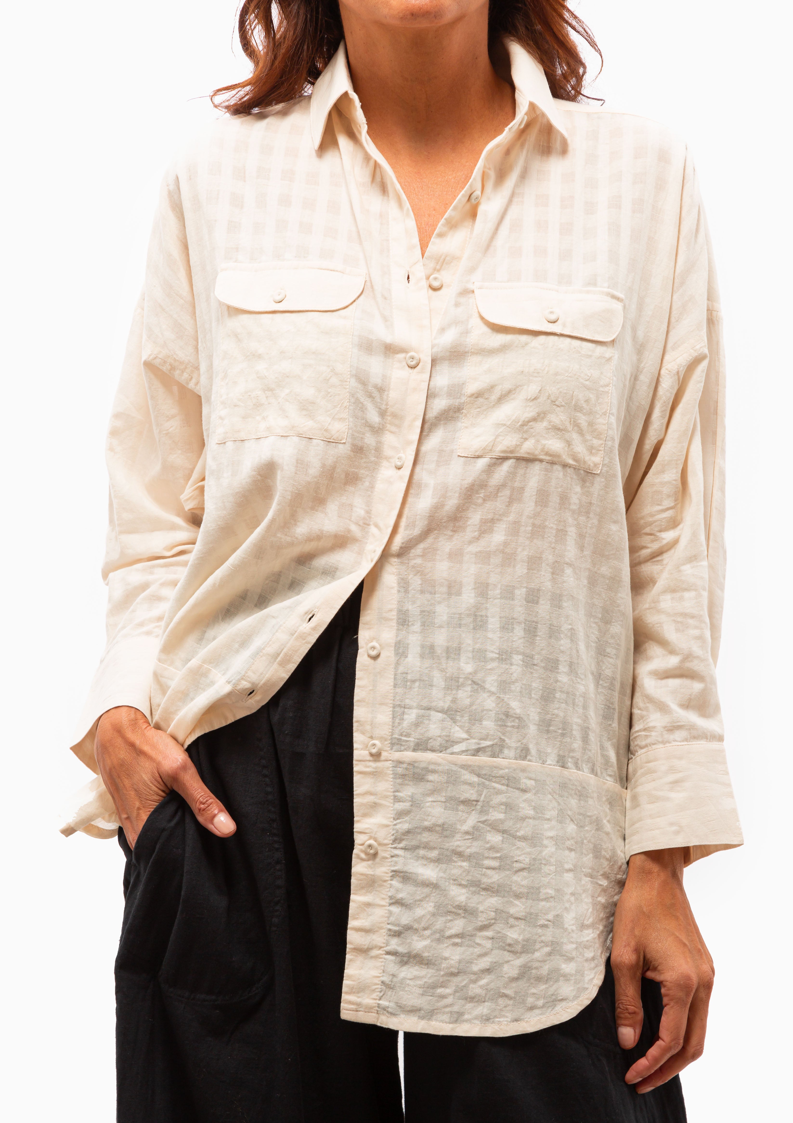 Kyoto Blouse | Parchment Boxweave