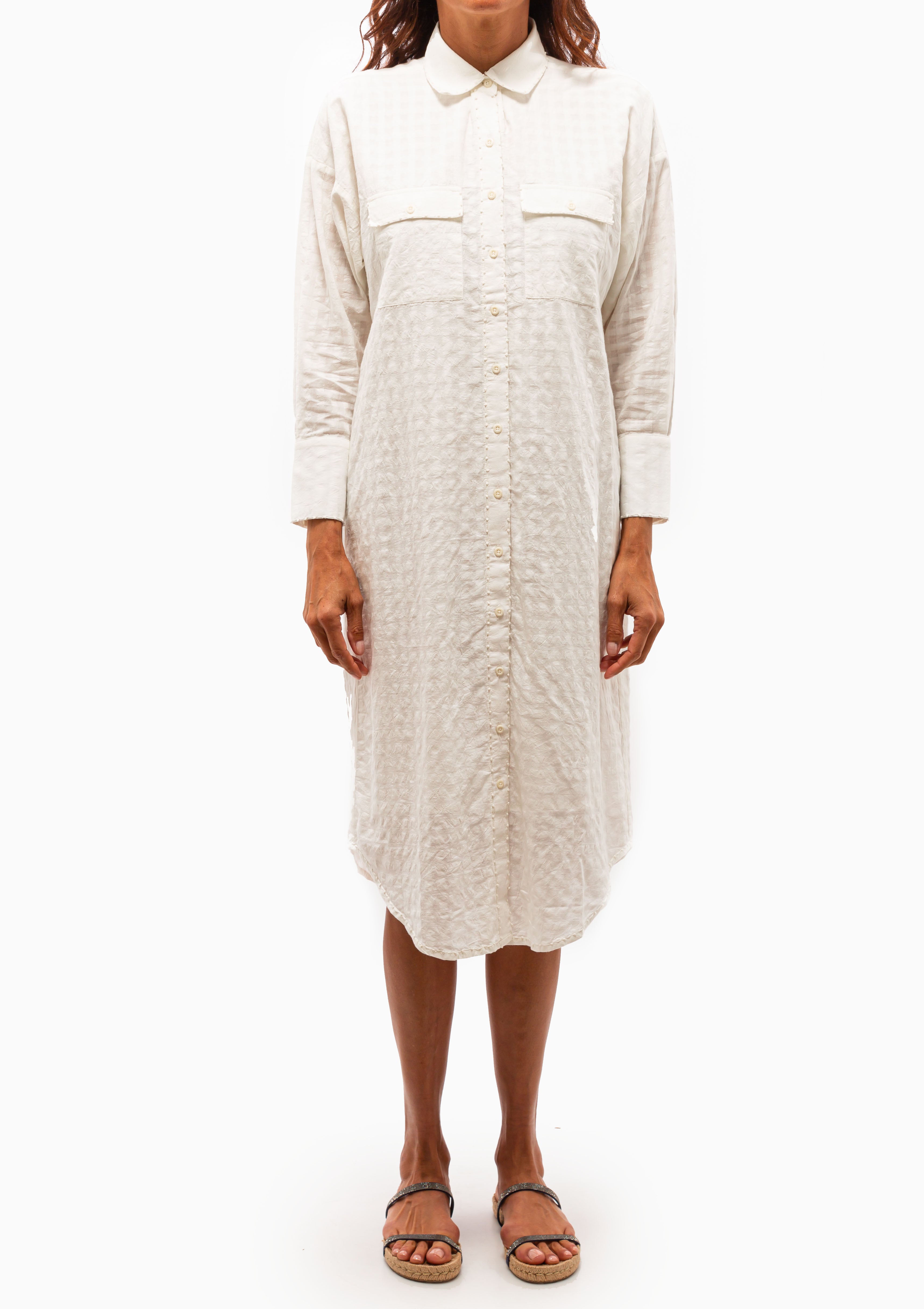 Kyoto House Dress | White Boxweave