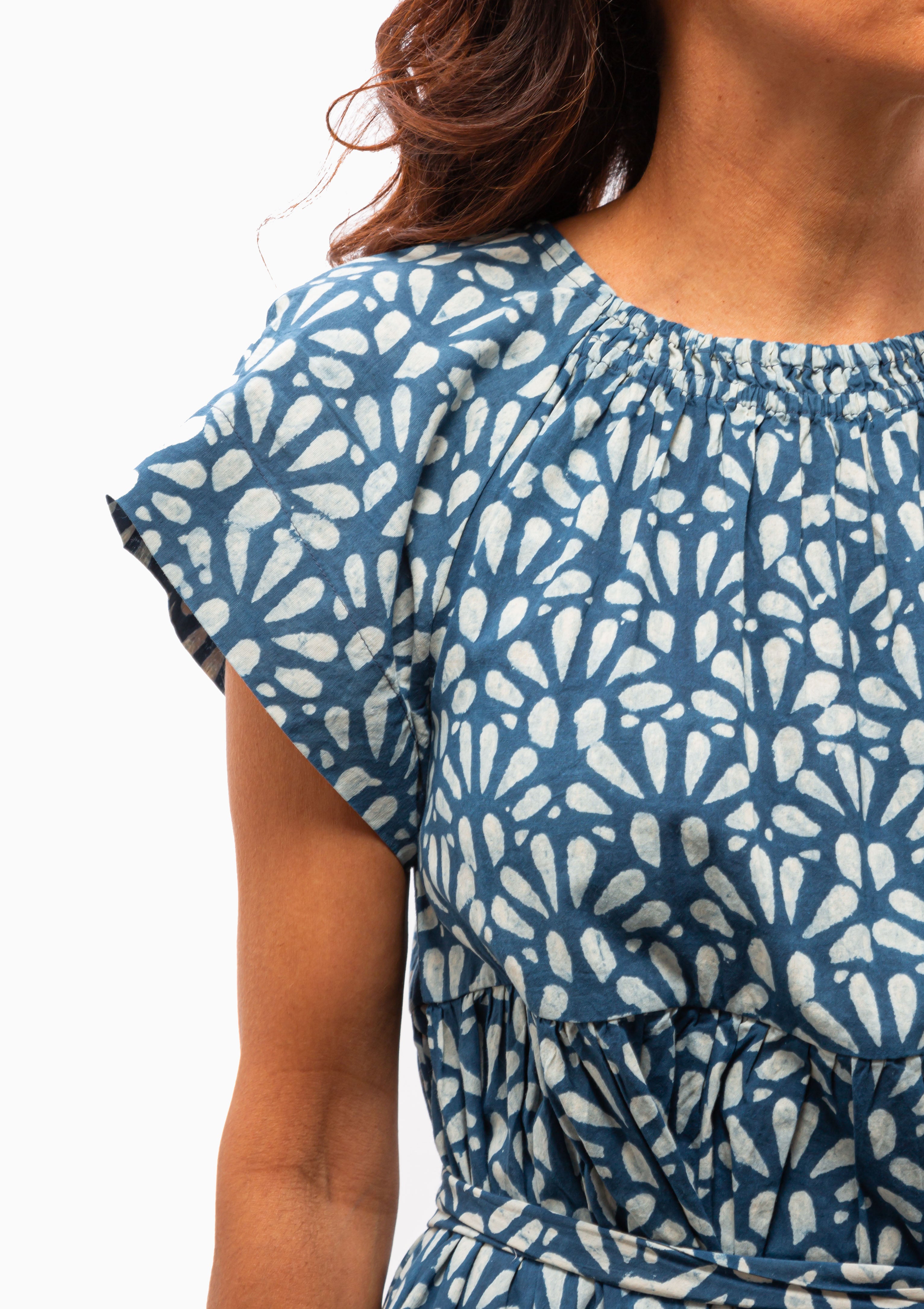 Vienna Maxi Dress | Trellis In Indigo