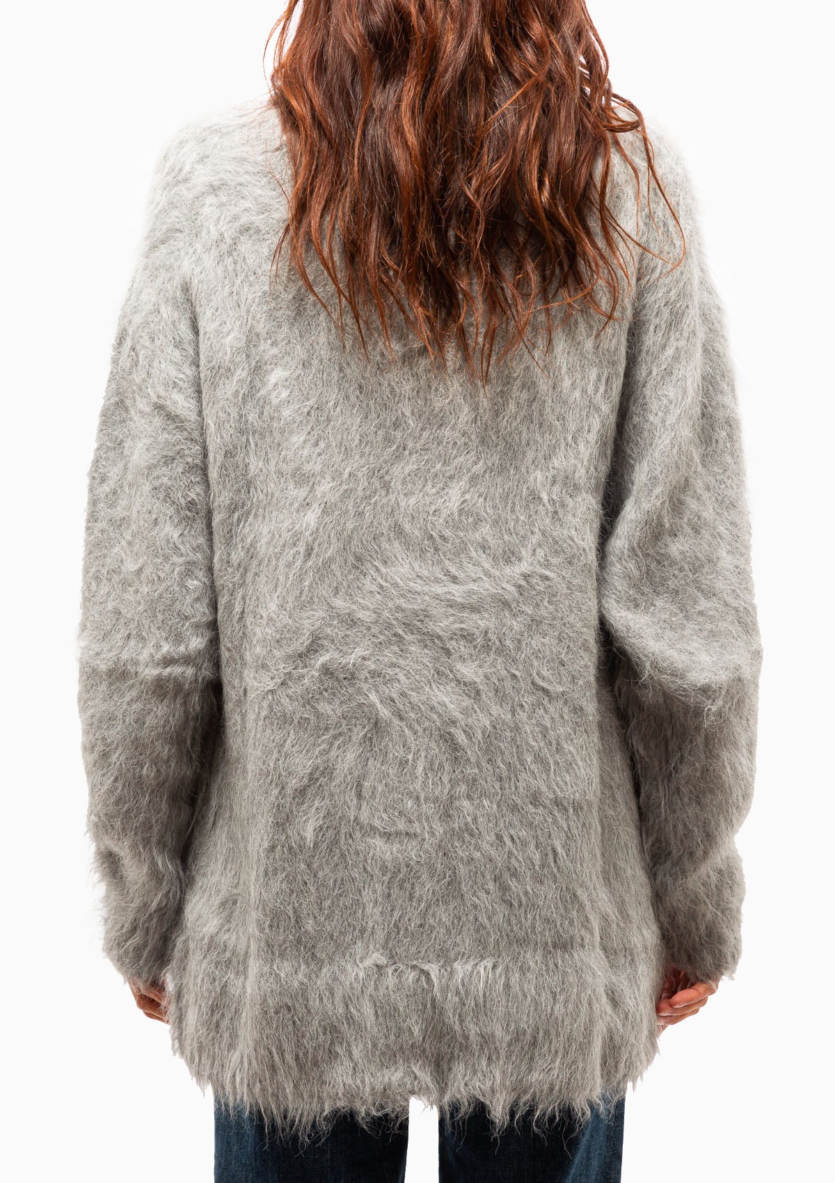 Fuzzy Cardigan | Light Grey